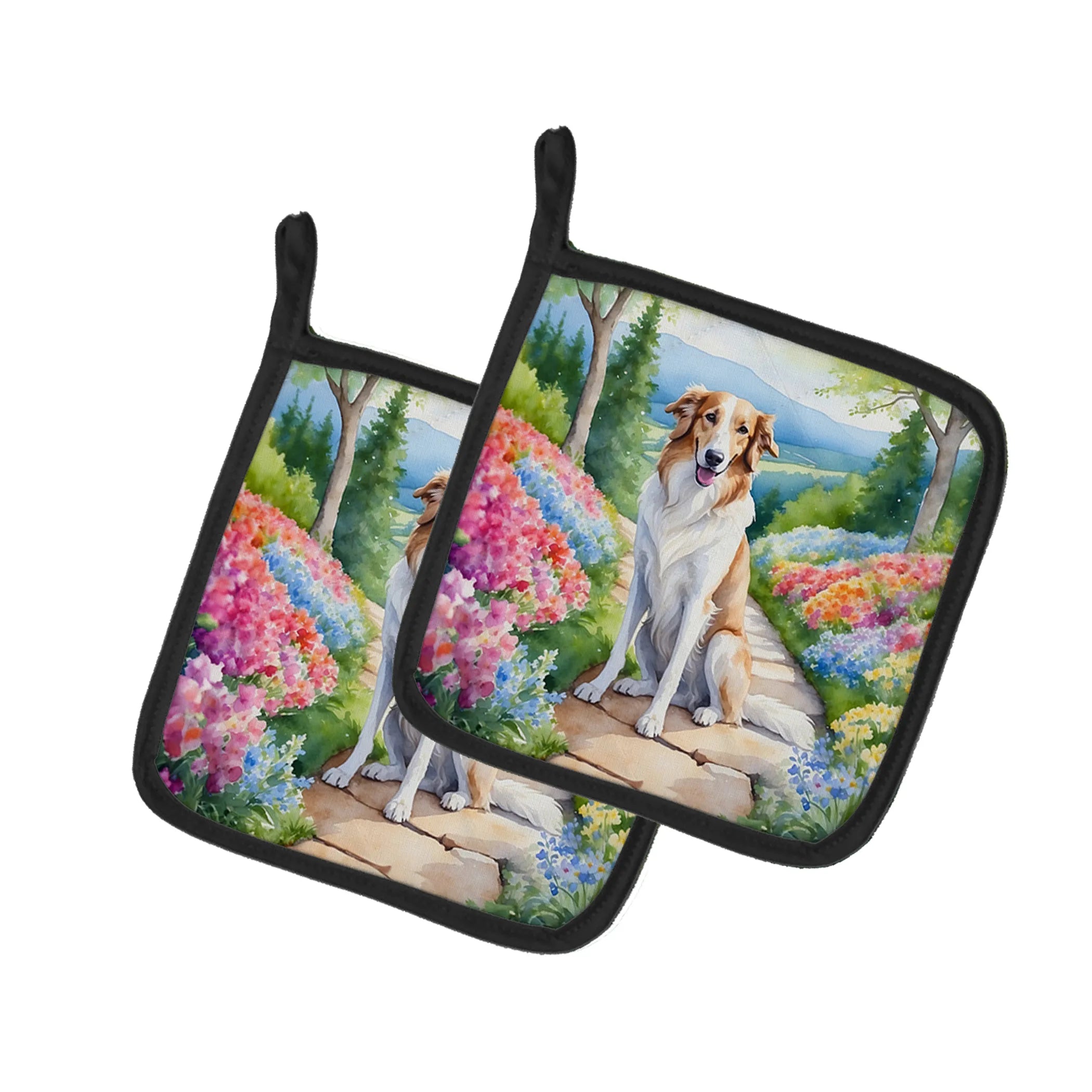 Spring Path Pair of Pot Holders - Size: 7.5HX7.5W | Pack Of: 1 | Collection name: Spring path