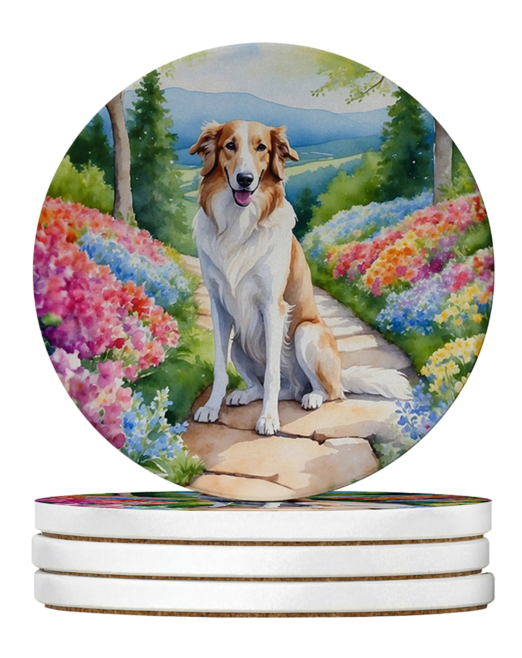 Spring Path Large Sandstone Coasters (Pack of 4)