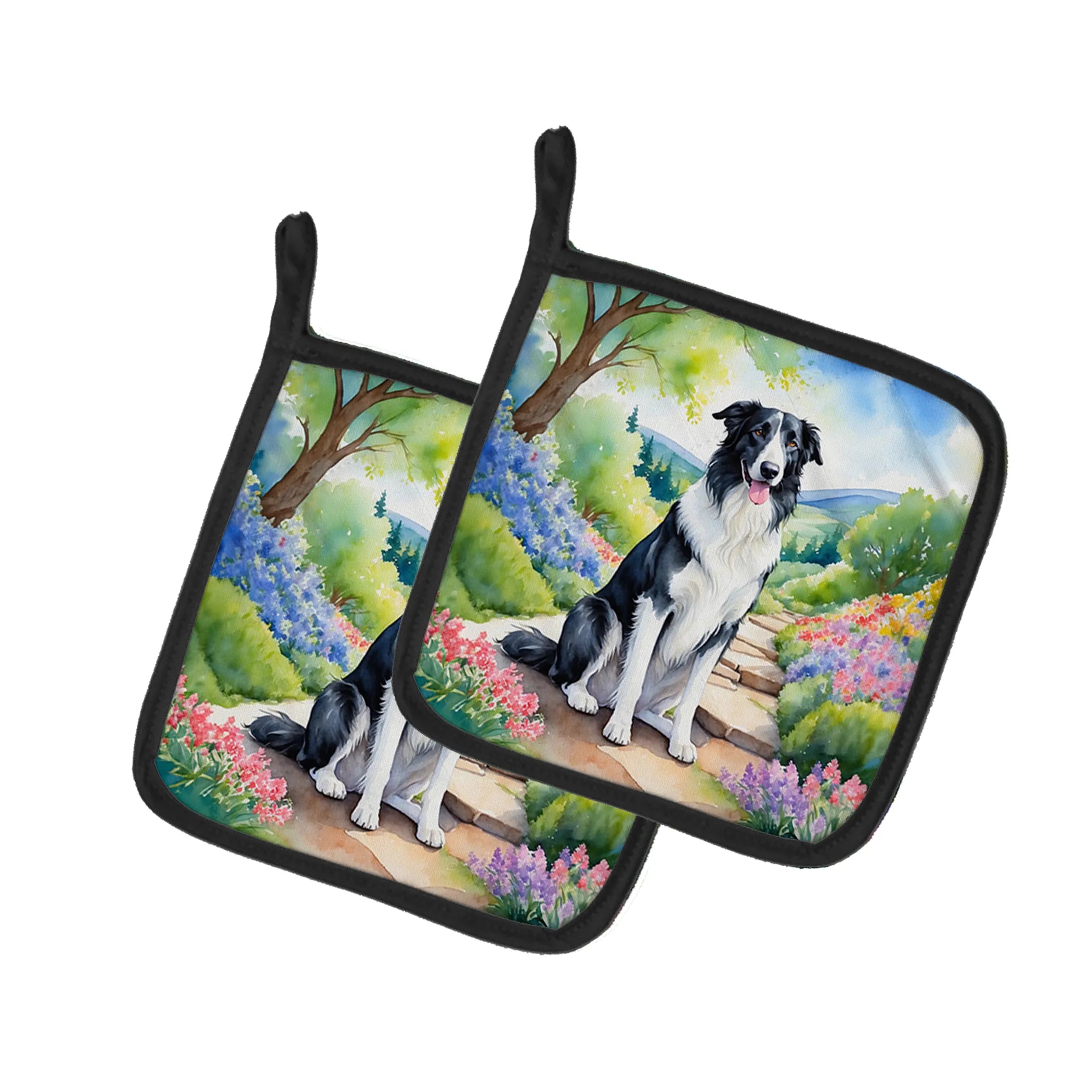 Spring Path Pair of Pot Holders - Size: 7.5HX7.5W | Pack Of: 1 | Collection name: Spring path
