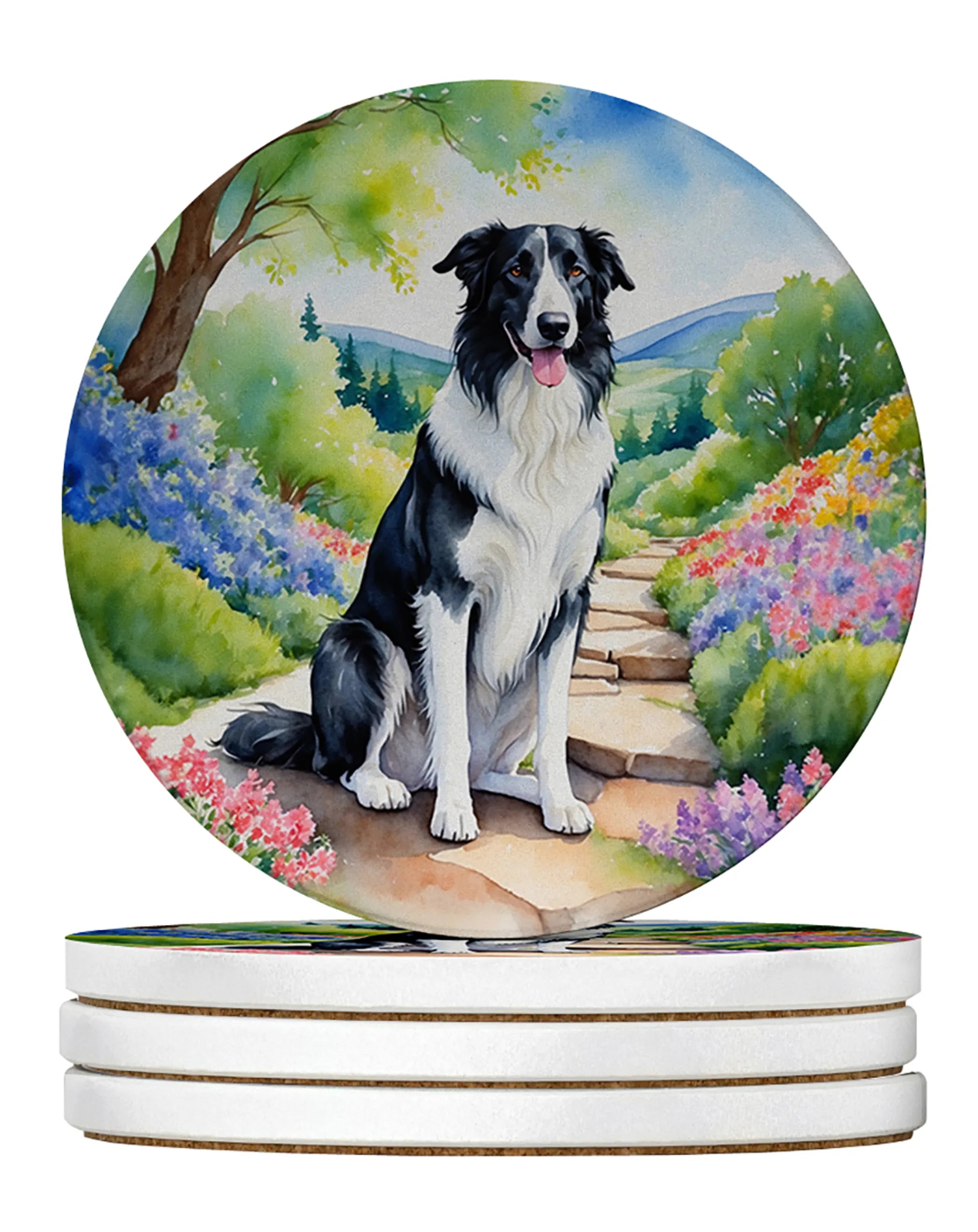 Spring Path Large Sandstone Coasters (Pack of 4)