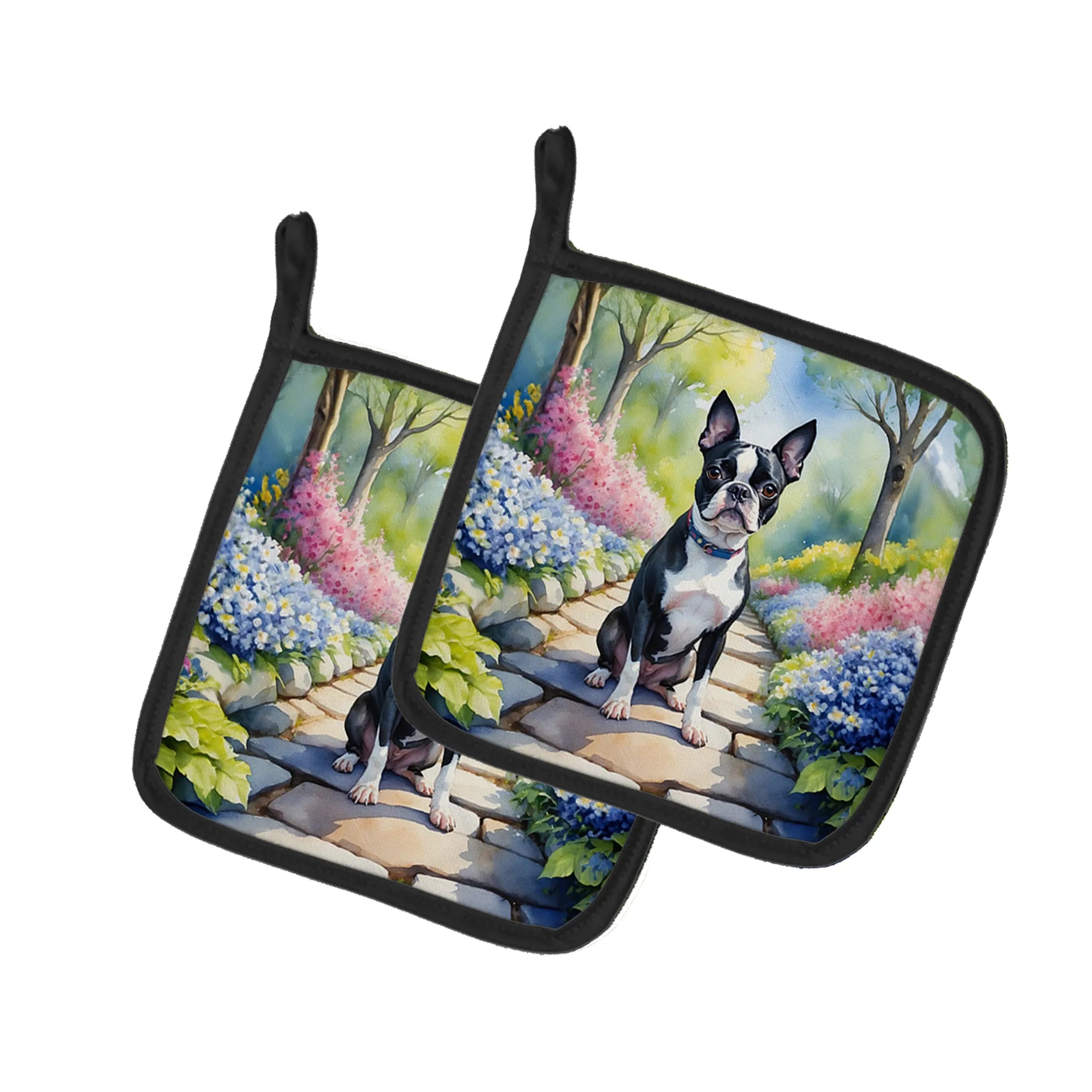 Spring Path Pair of Pot Holders - Size: 7.5HX7.5W | Pack Of: 1 | Collection name: Spring path