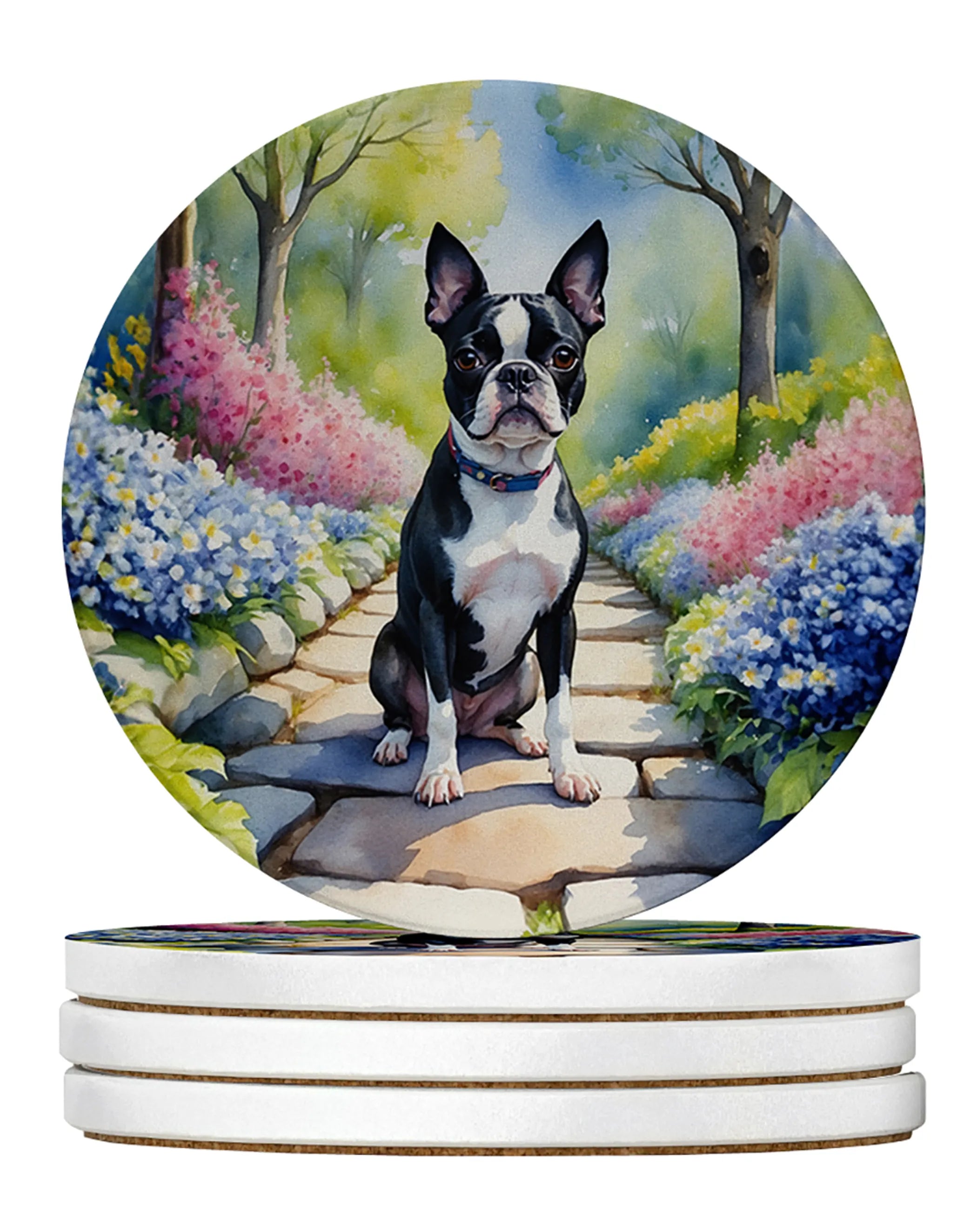 Spring Path Large Sandstone Coasters (Pack of 4)
