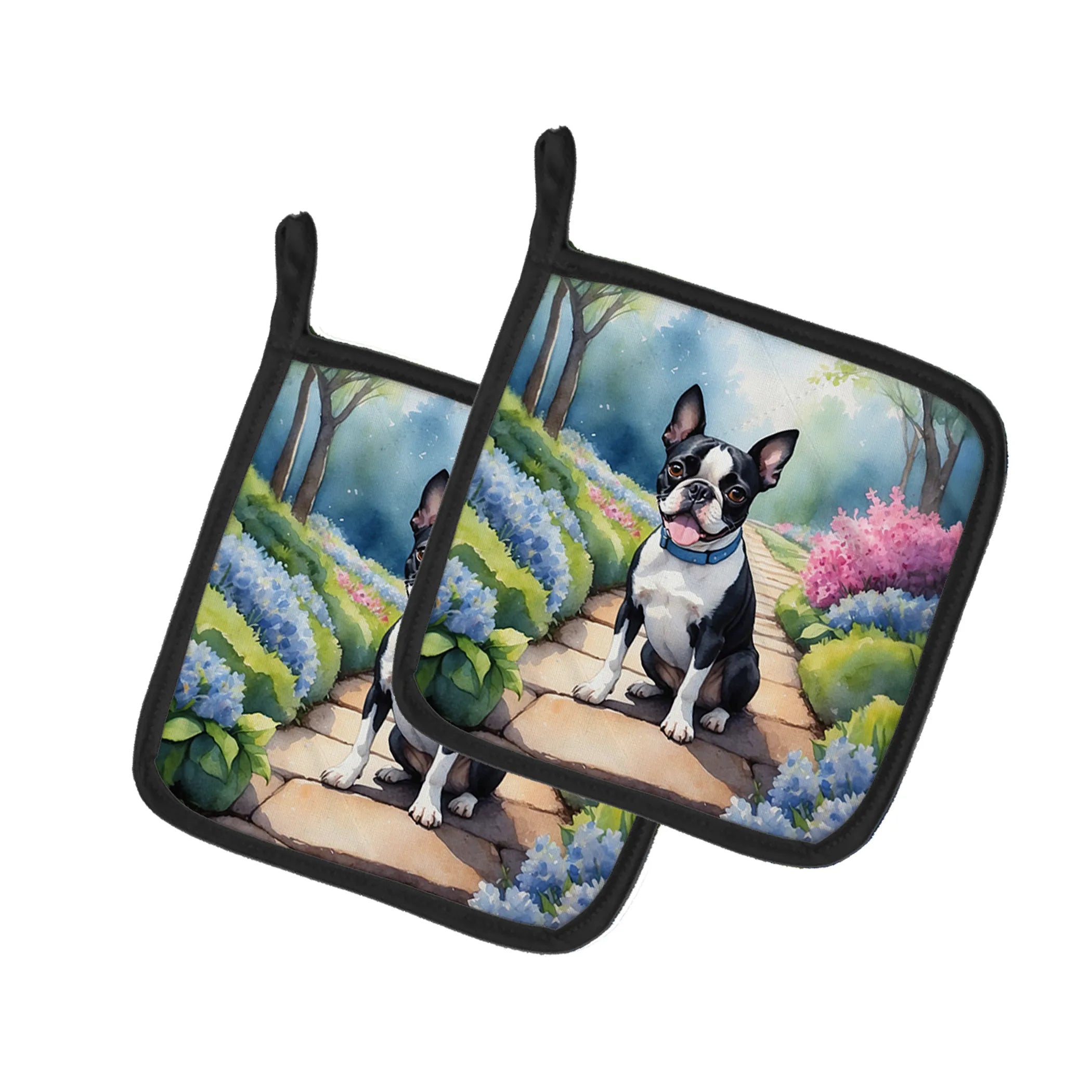 Spring Path Pair of Pot Holders - Size: 7.5HX7.5W | Pack Of: 1 | Collection name: Spring path