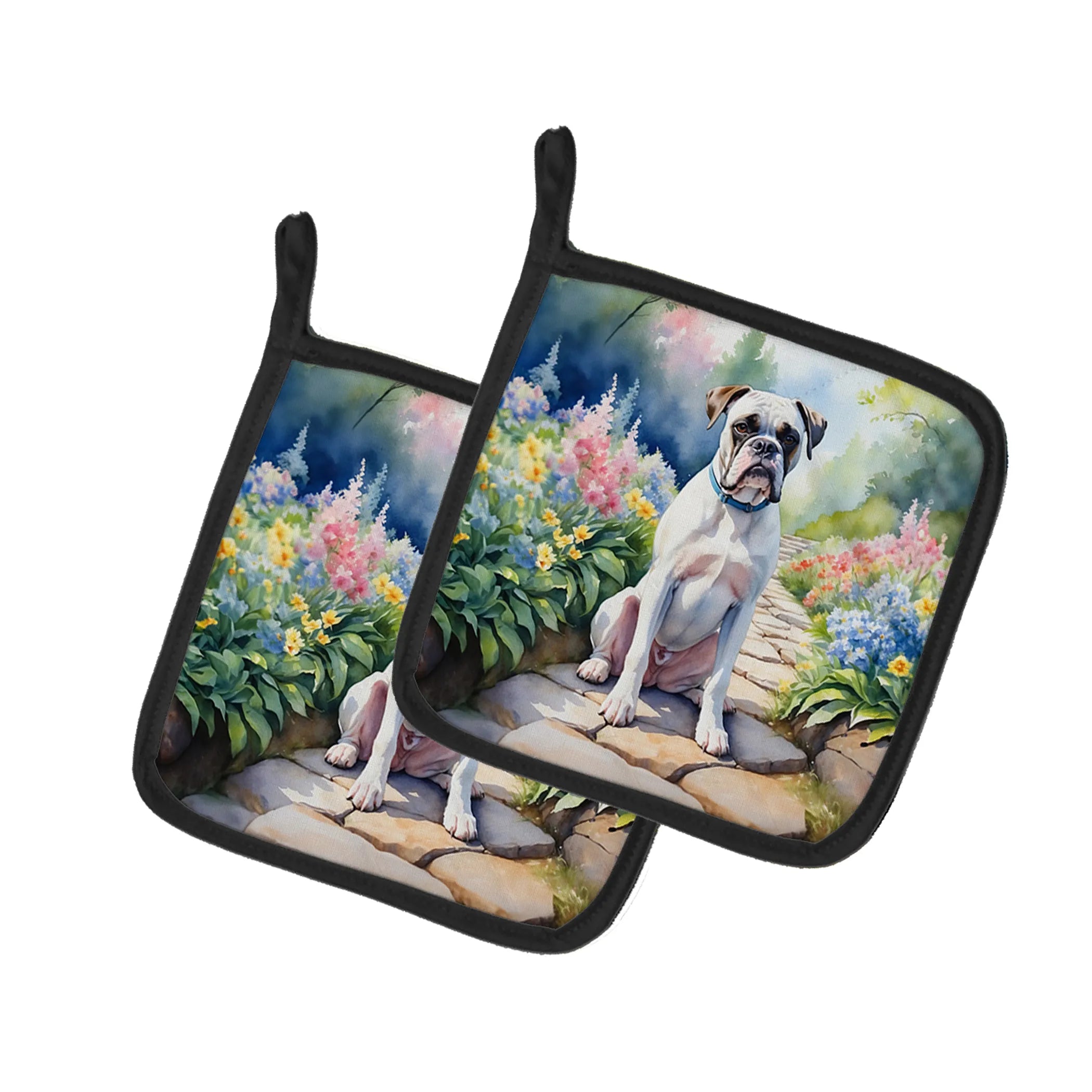 Spring Path Pair of Pot Holders - Size: 7.5HX7.5W | Pack Of: 1 | Collection name: Spring path