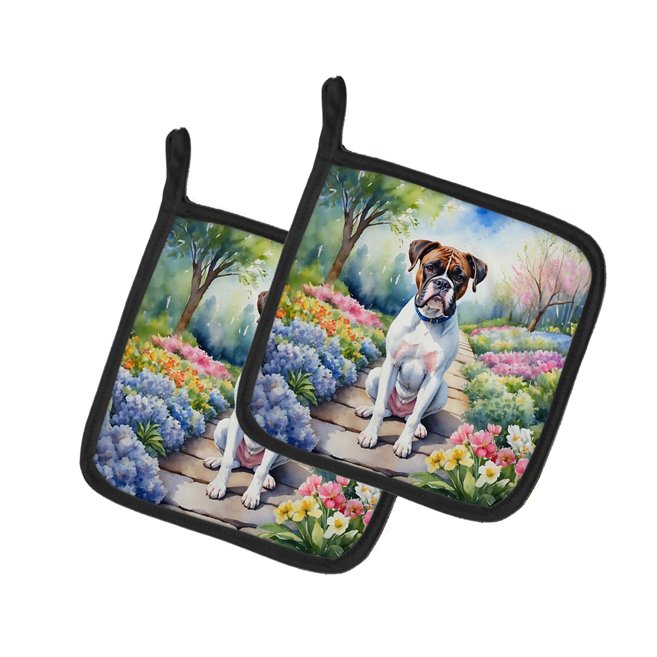Spring Path Pair of Pot Holders - Size: 7.5HX7.5W | Pack Of: 1 | Collection name: Spring path