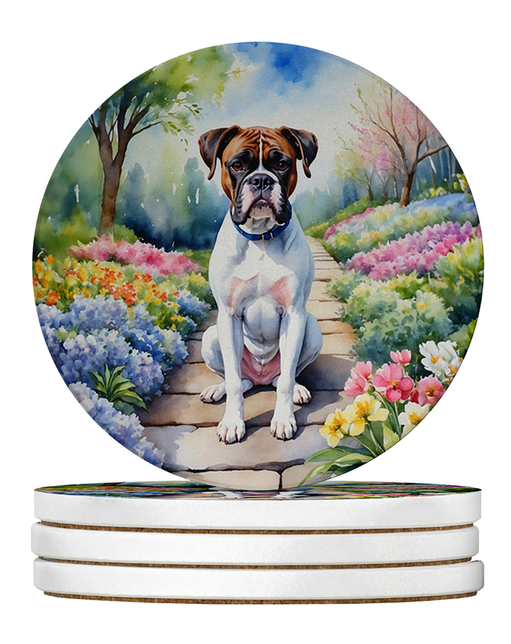 Spring Path Large Sandstone Coasters (Pack of 4)