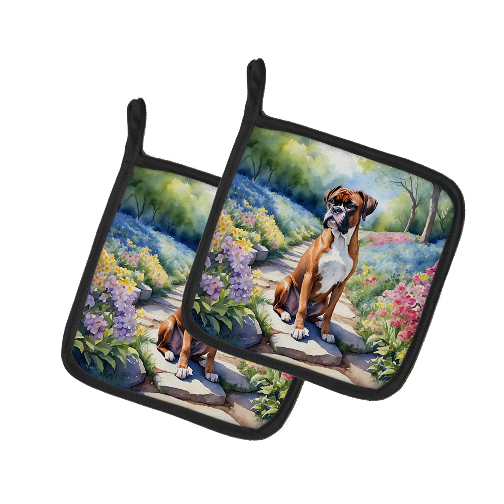 Spring Path Pair of Pot Holders - Size: 7.5HX7.5W | Pack Of: 1 | Collection name: Spring path