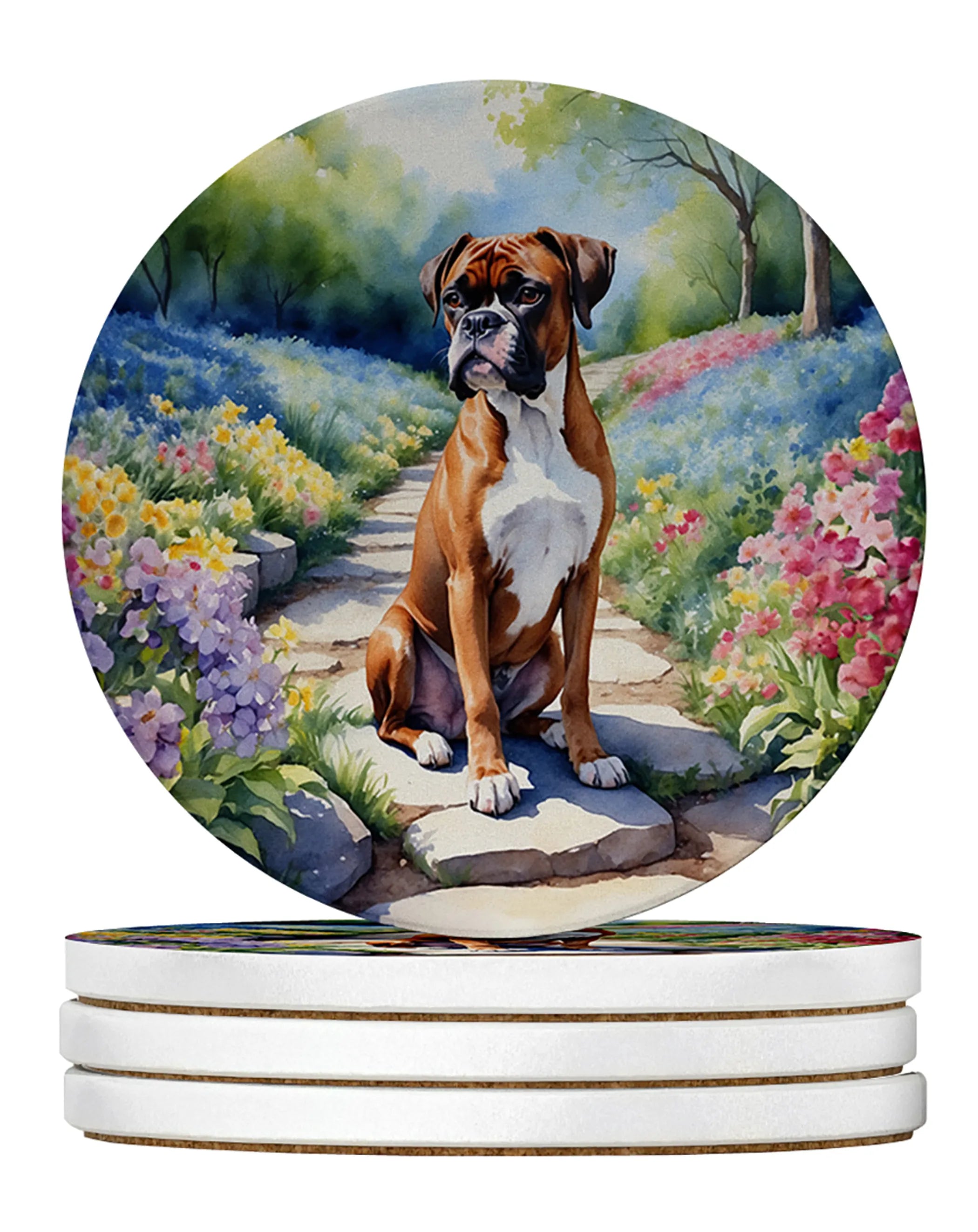 Spring Path Large Sandstone Coasters (Pack of 4)