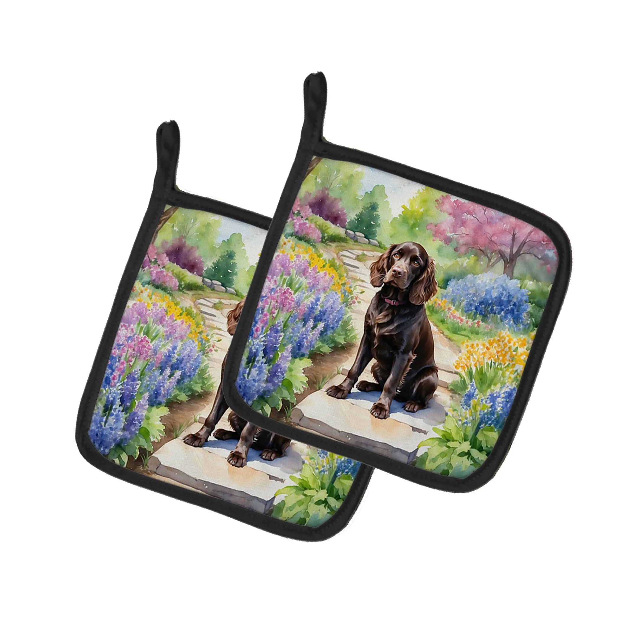 Spring Path Pair of Pot Holders - Size: 7.5HX7.5W | Pack Of: 1 | Collection name: Spring path