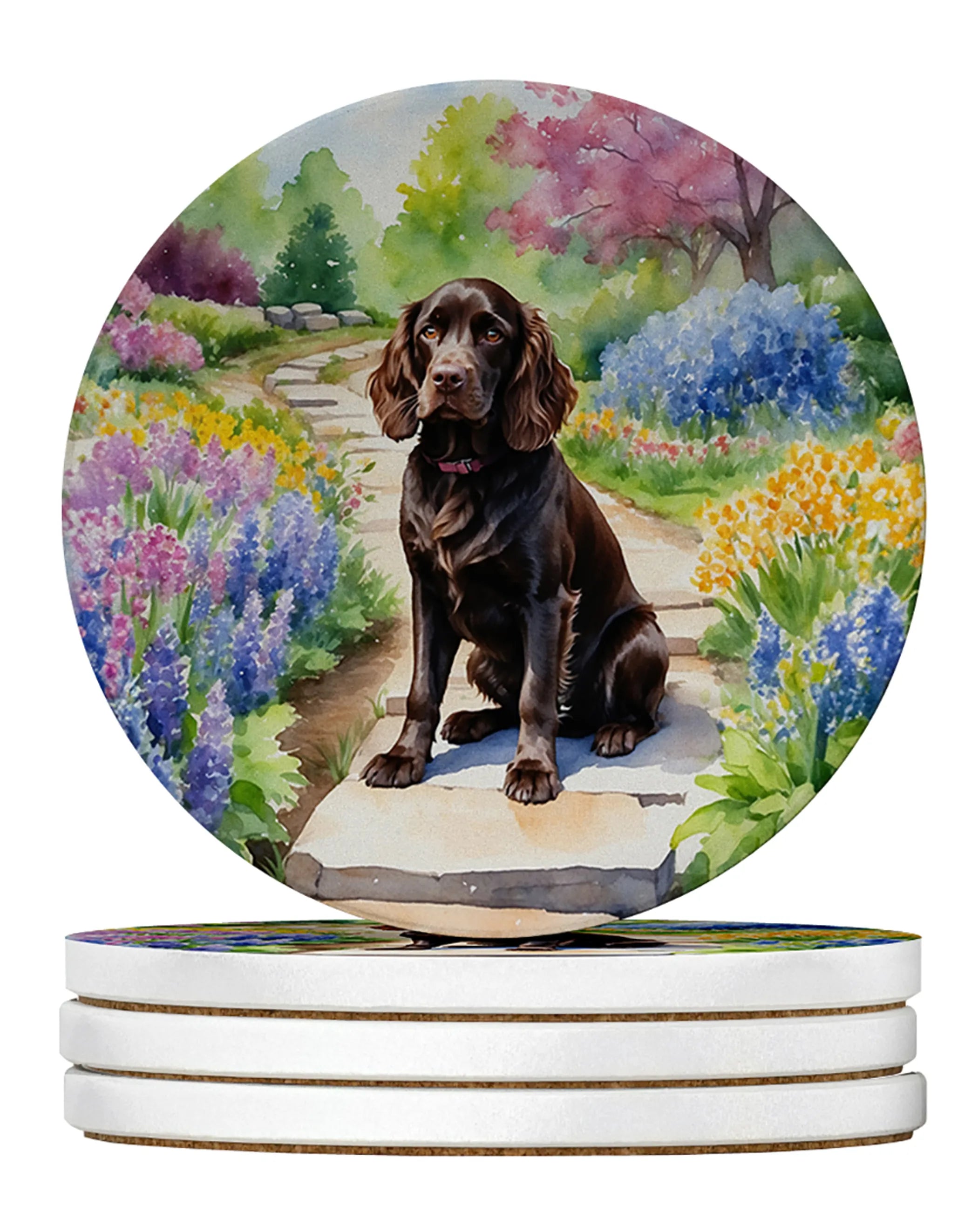 Spring Path Large Sandstone Coasters (Pack of 4)