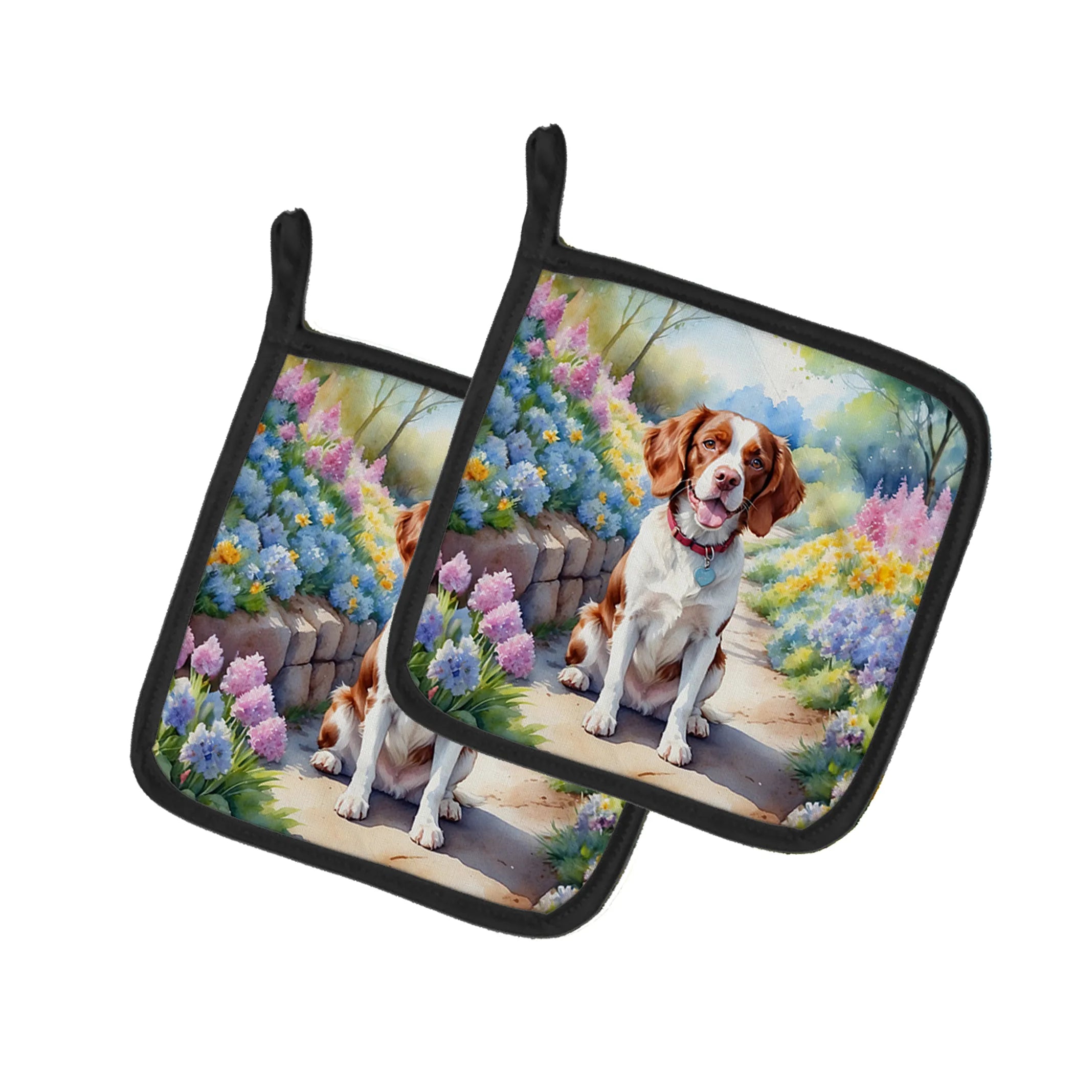 Spring Path Pair of Pot Holders - Size: 7.5HX7.5W | Pack Of: 1 | Collection name: Spring path