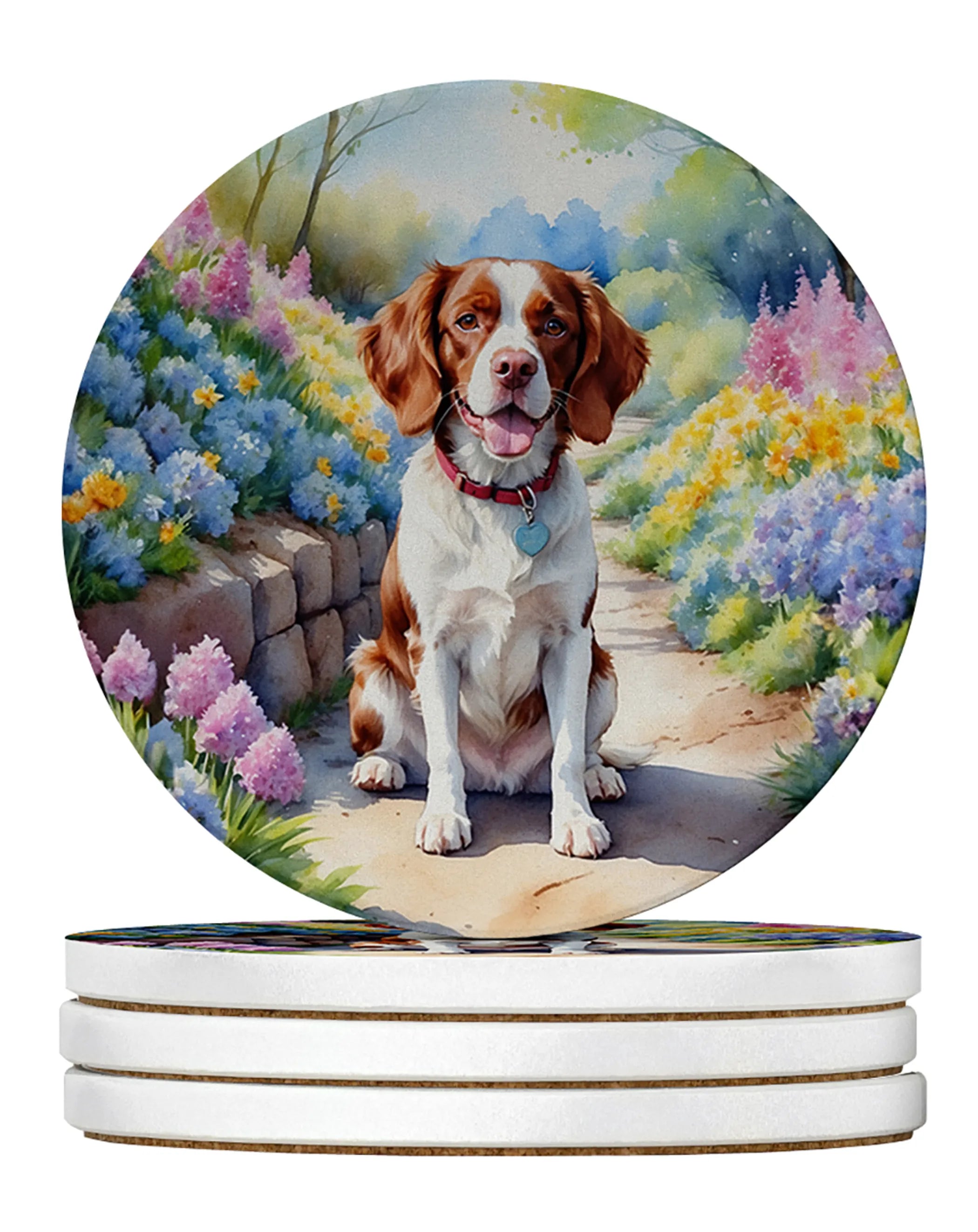 Spring Path Large Sandstone Coasters (Pack of 4)