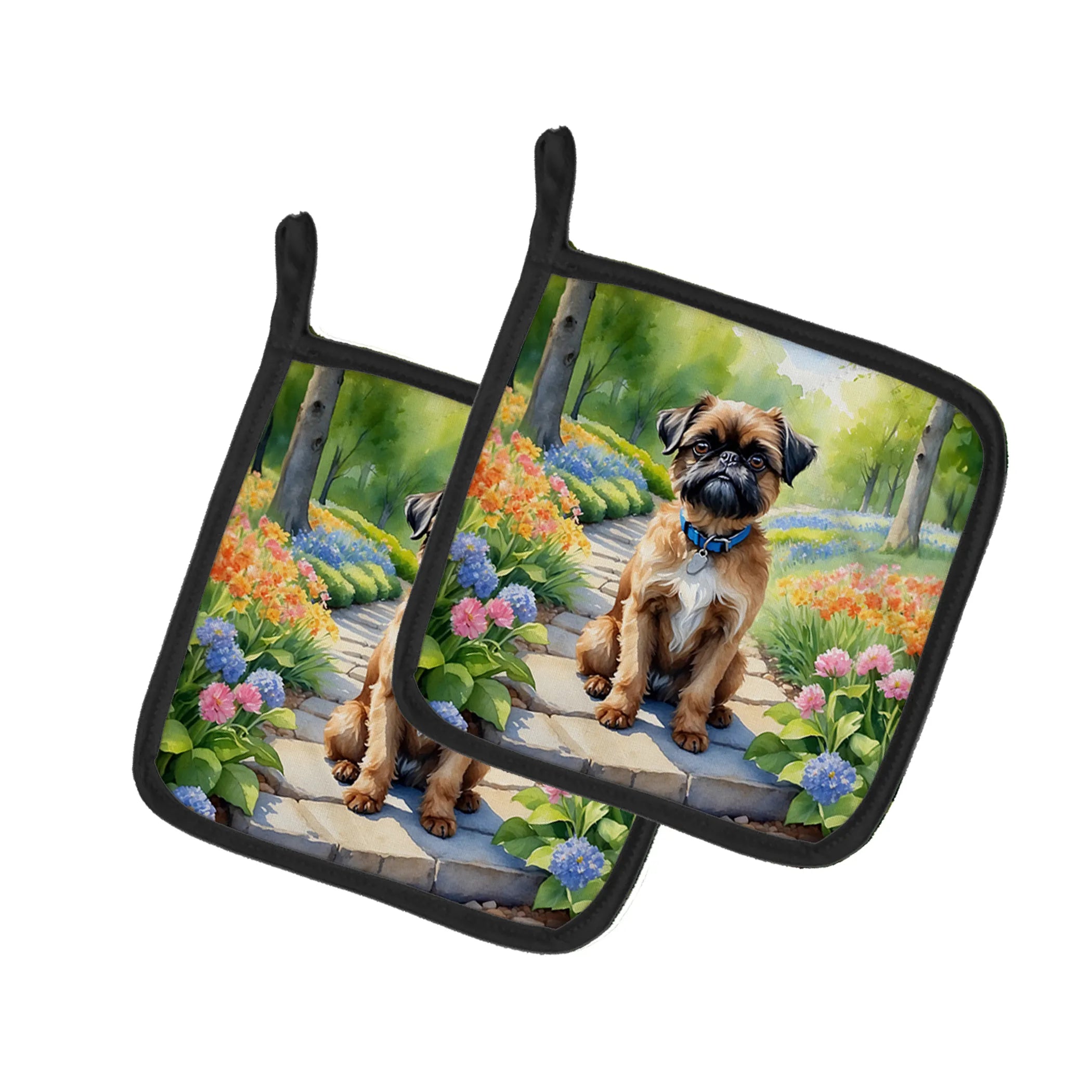 Spring Path Pair of Pot Holders - Size: 7.5HX7.5W | Pack Of: 1 | Collection name: Spring path