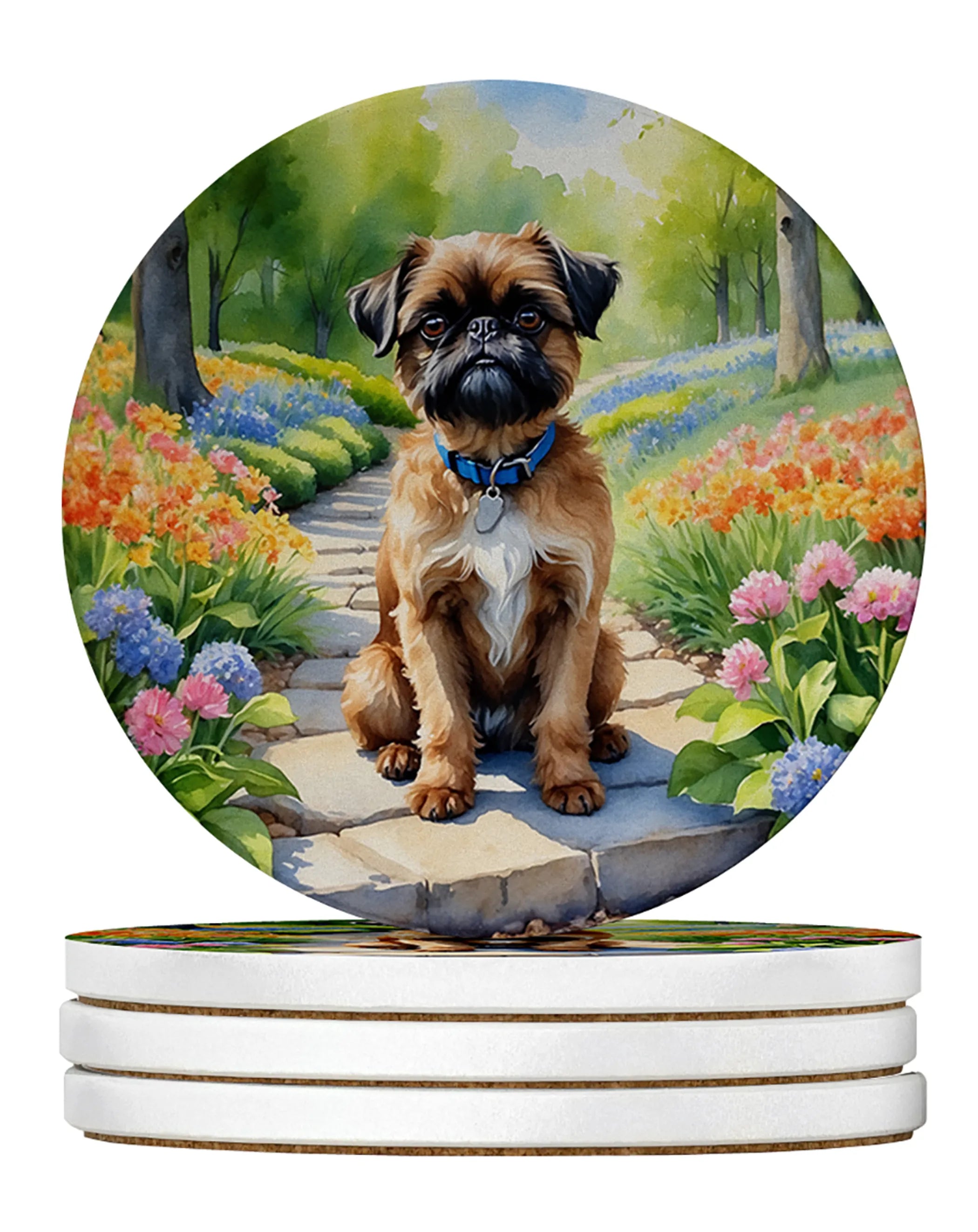 Spring Path Large Sandstone Coasters (Pack of 4)