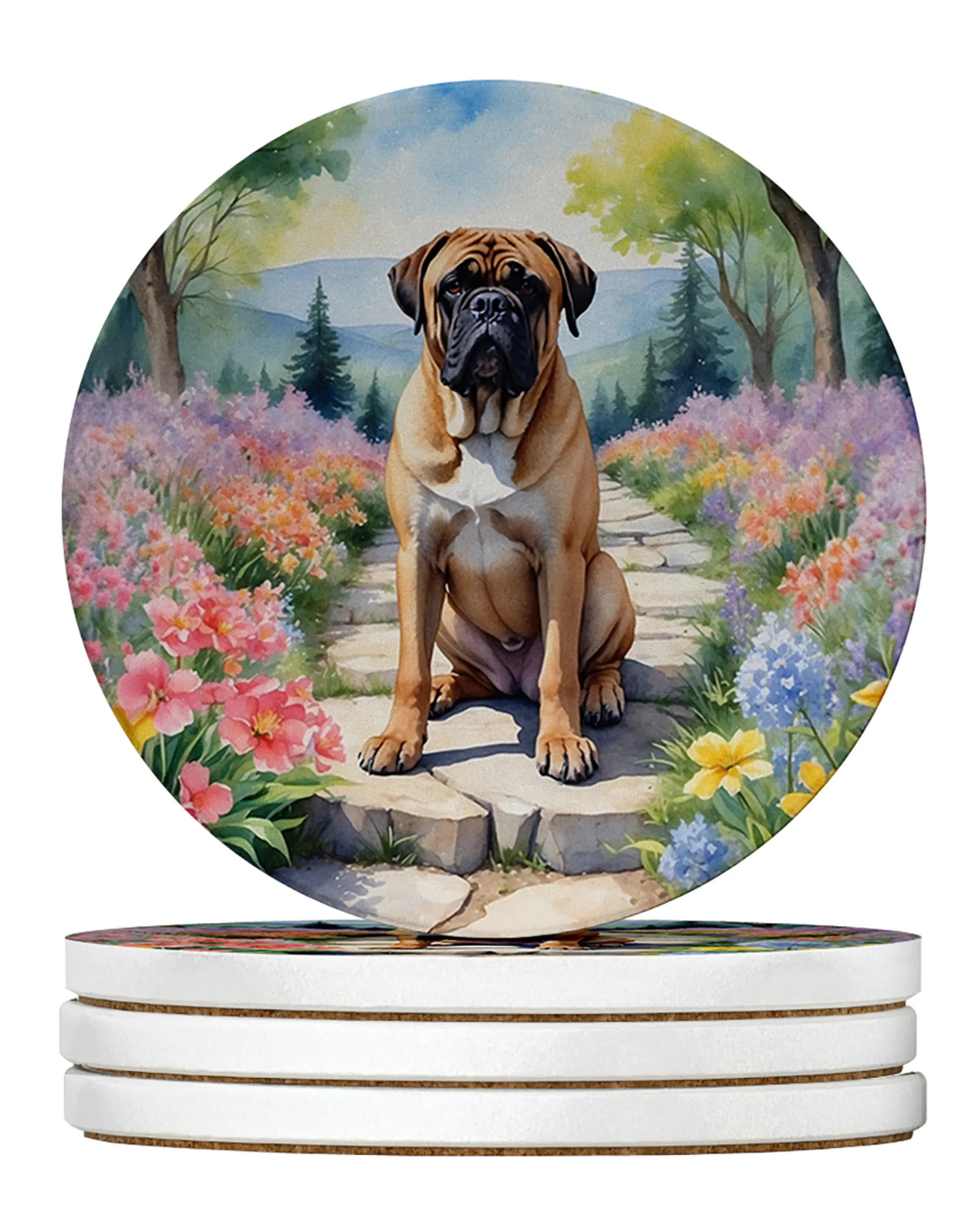 Spring Path Large Sandstone Coasters (Pack of 4)