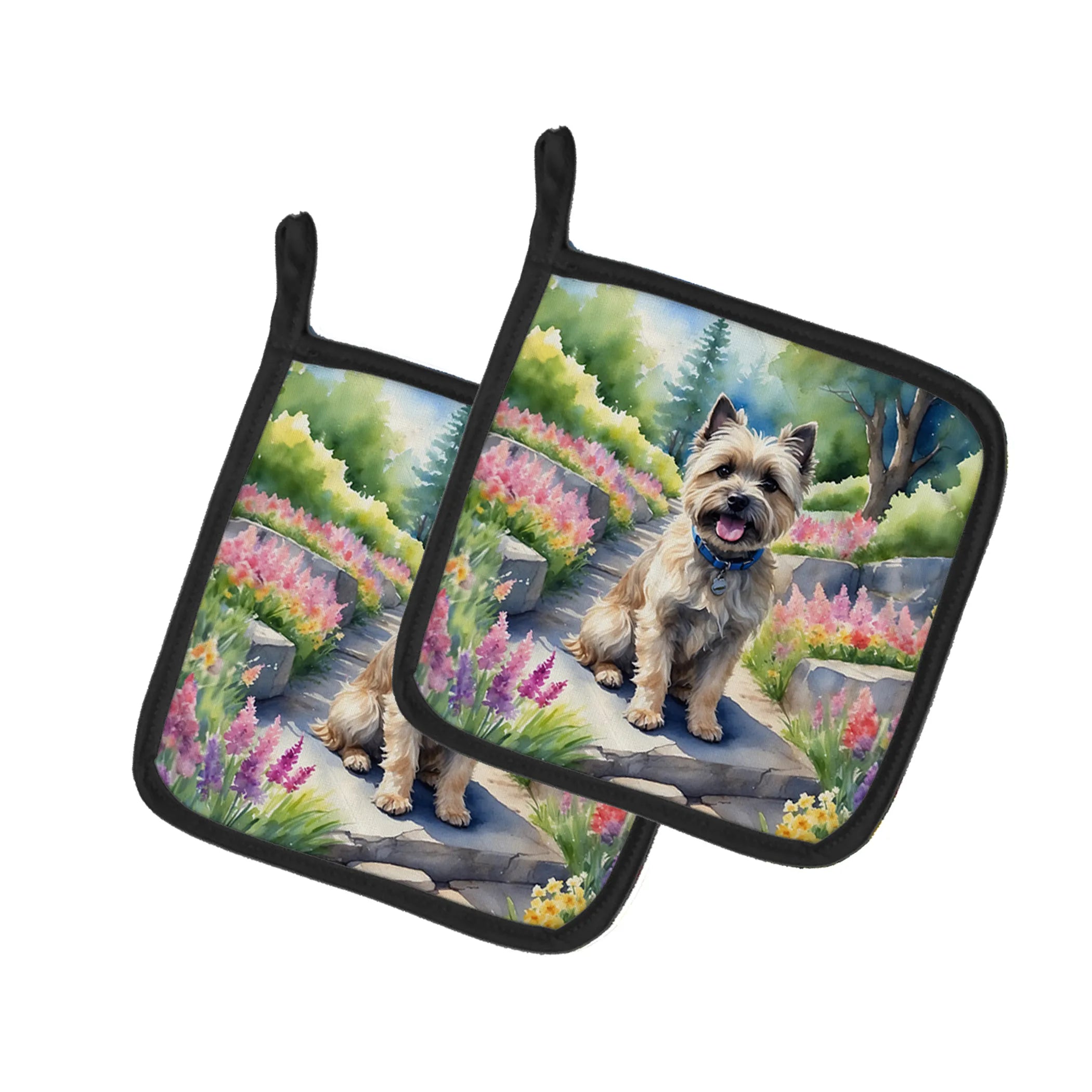 Spring Path Pair of Pot Holders - Size: 7.5HX7.5W | Pack Of: 1 | Collection name: Spring path