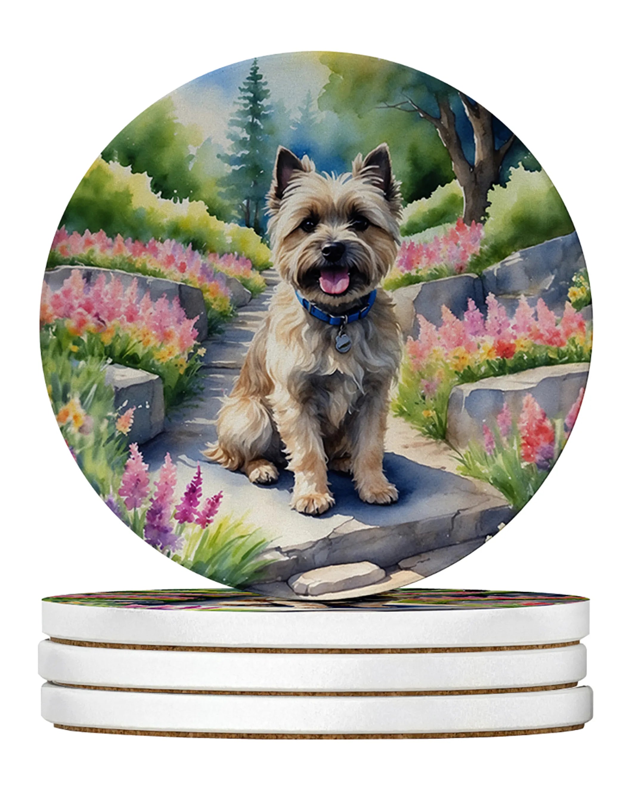 Spring Path Large Sandstone Coasters (Pack of 4)