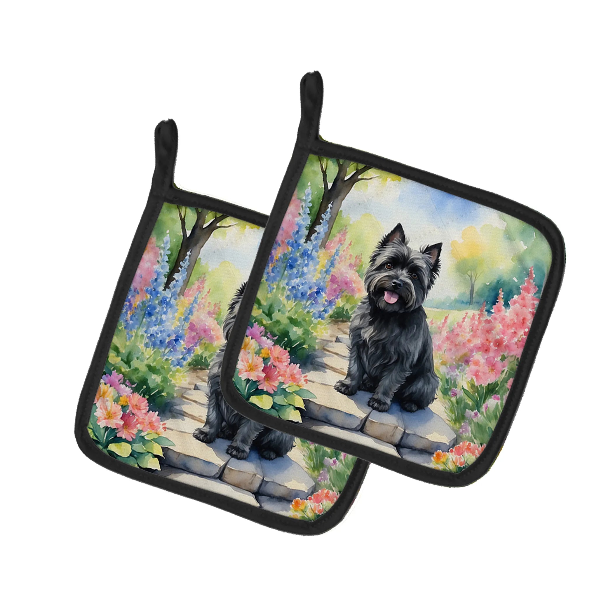 Spring Path Pair of Pot Holders - Size: 7.5HX7.5W | Pack Of: 1 | Collection name: Spring path