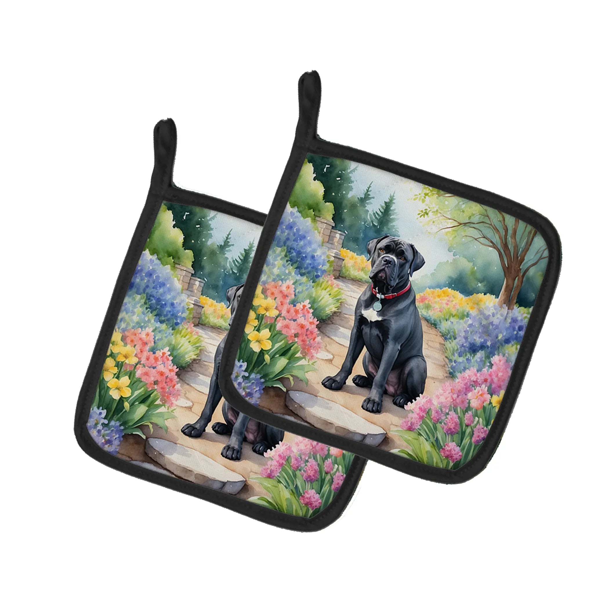 Spring Path Pair of Pot Holders - Size: 7.5HX7.5W | Pack Of: 1 | Collection name: Spring path