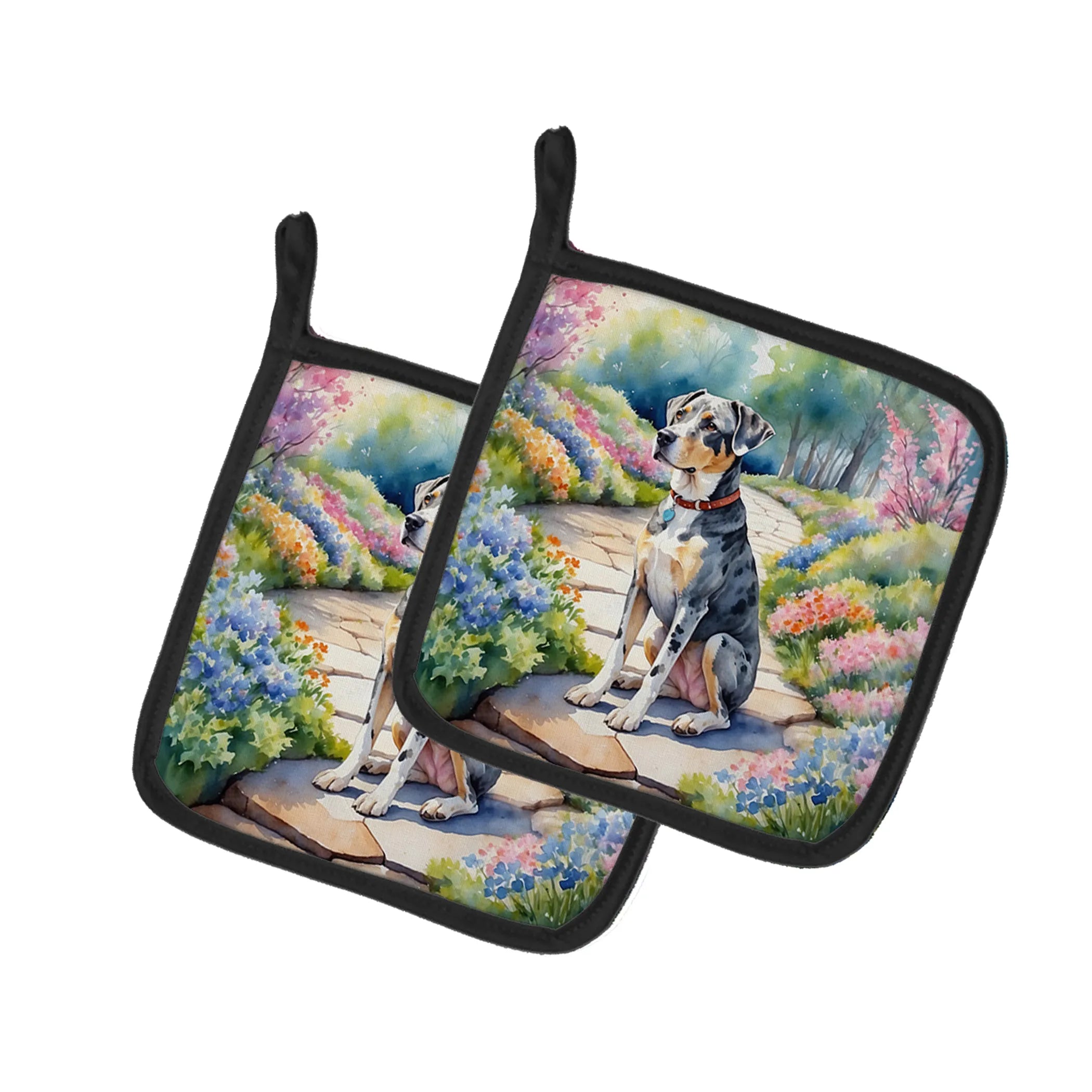 Spring Path Pair of Pot Holders - Size: 7.5HX7.5W | Pack Of: 1 | Collection name: Spring path