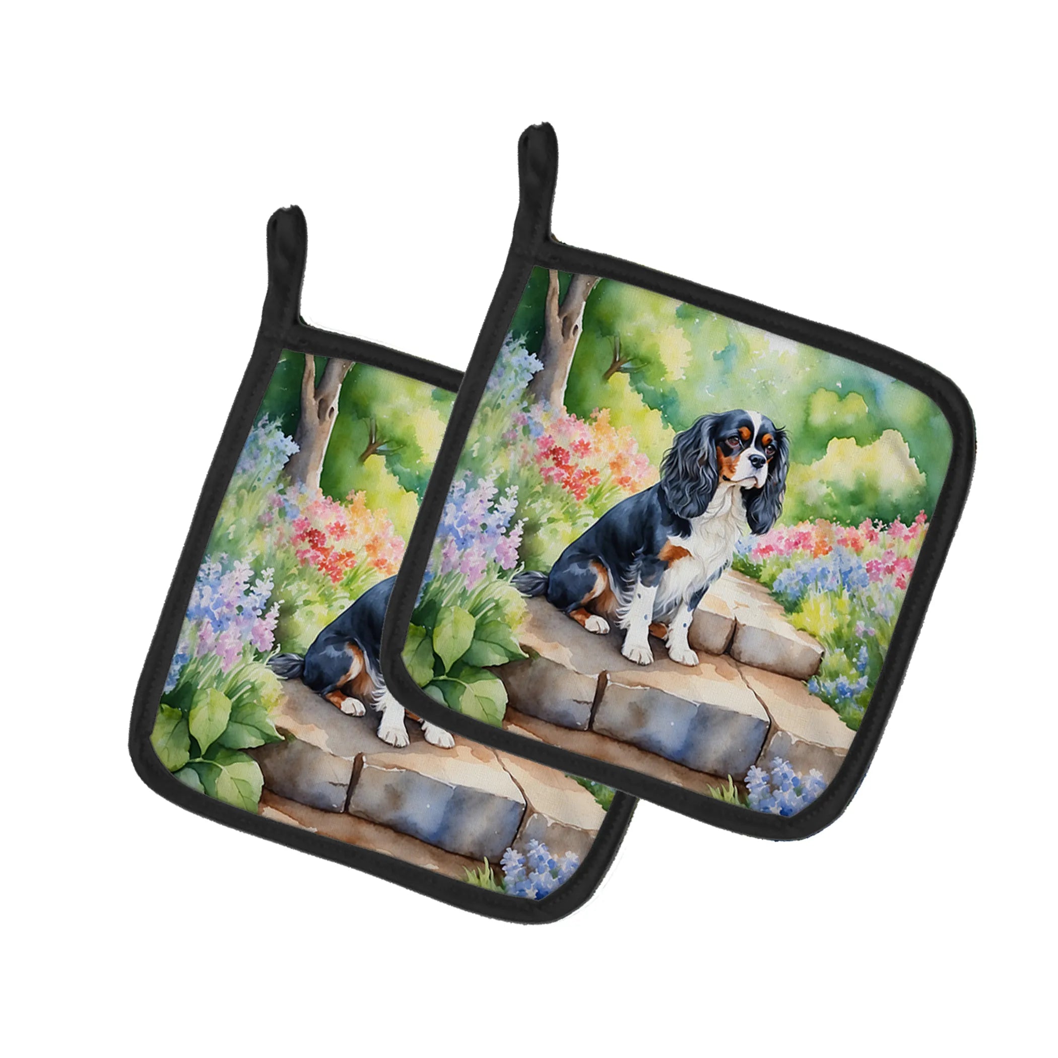 Spring Path Pair of Pot Holders - Size: 7.5HX7.5W | Pack Of: 1 | Collection name: Spring path
