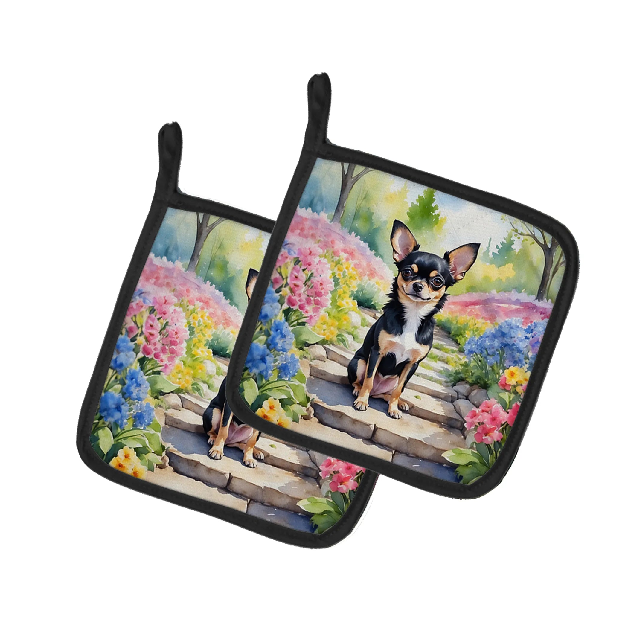 Spring Path Pair of Pot Holders - Size: 7.5HX7.5W | Pack Of: 1 | Collection name: Spring path