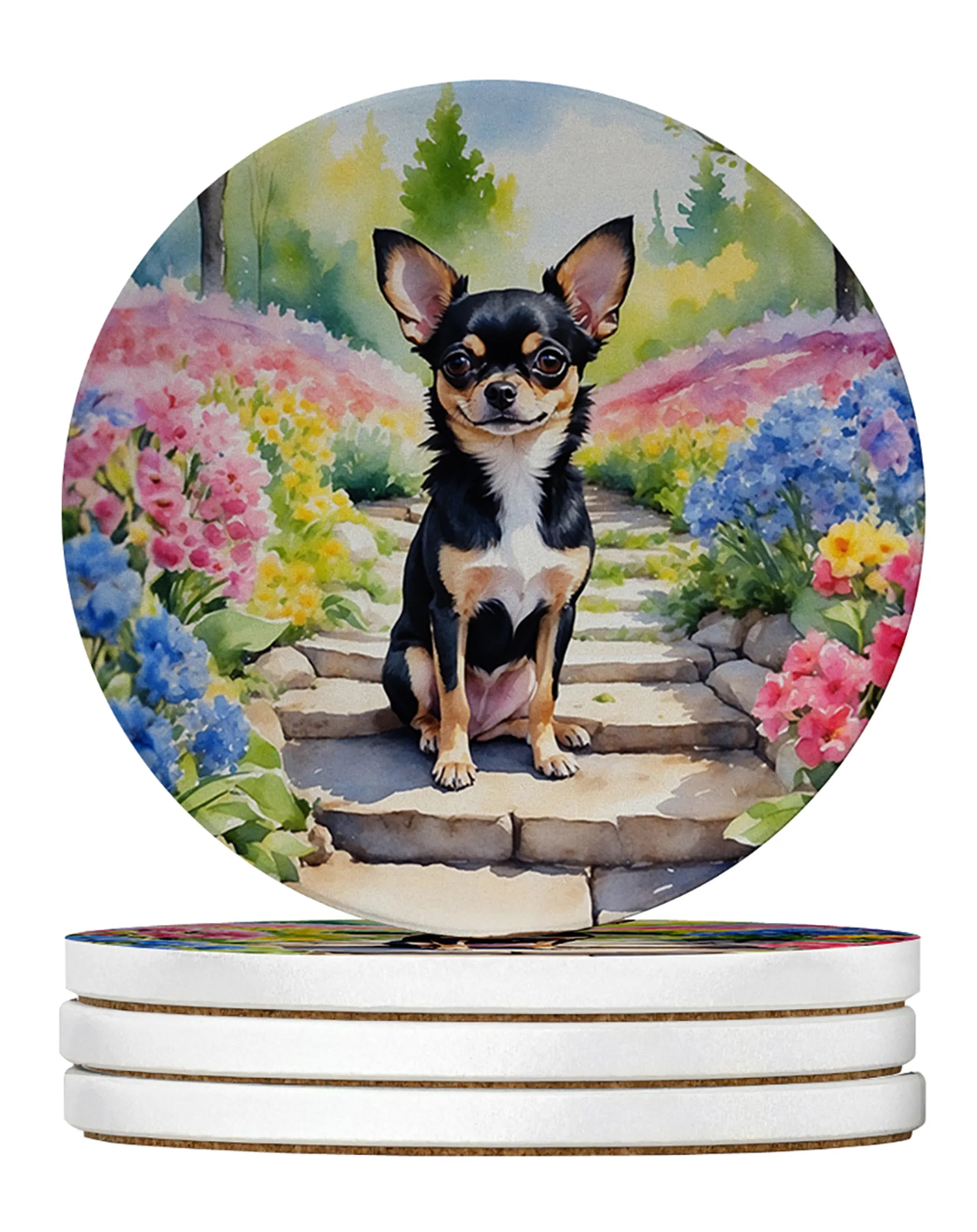 Spring Path Large Sandstone Coasters (Pack of 4)