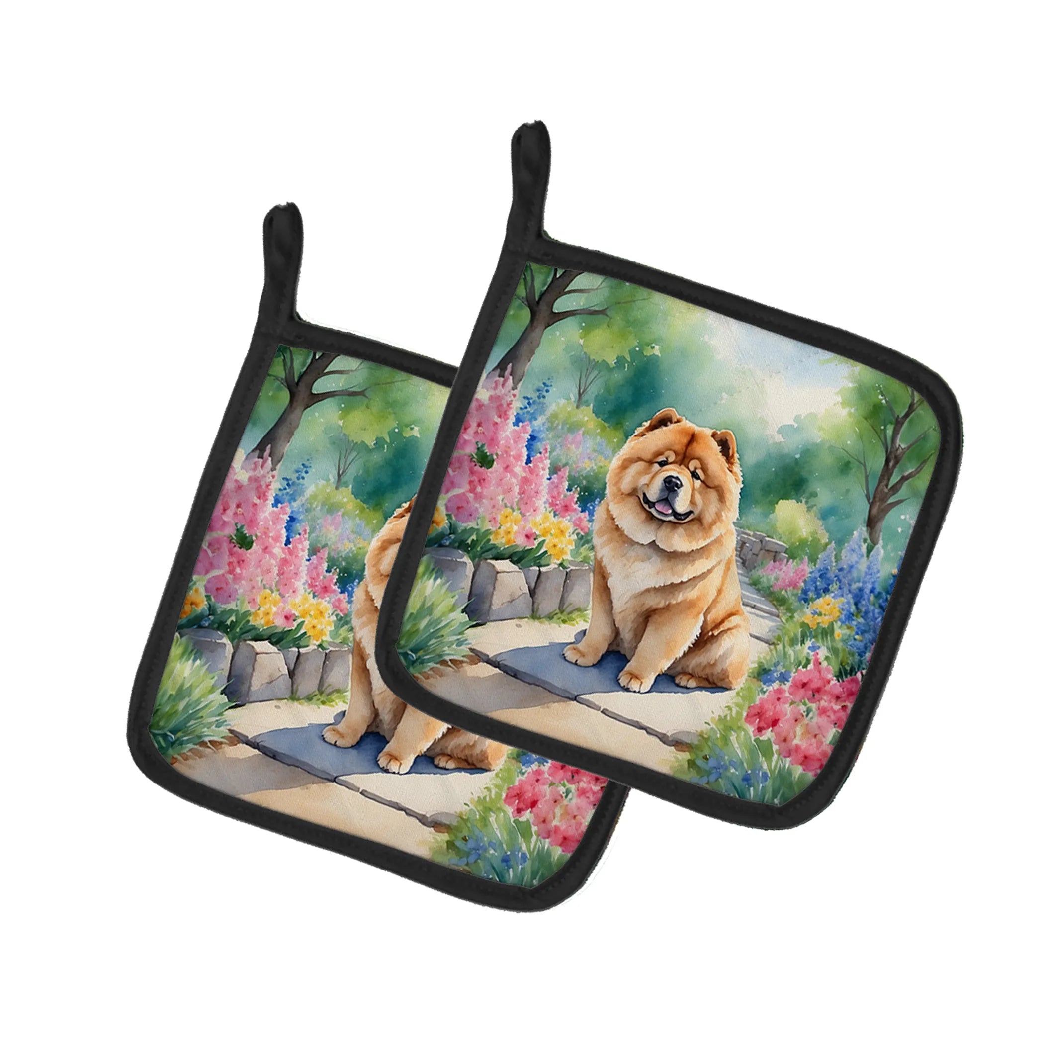 Spring Path Pair of Pot Holders - Size: 7.5HX7.5W | Pack Of: 1 | Collection name: Spring path