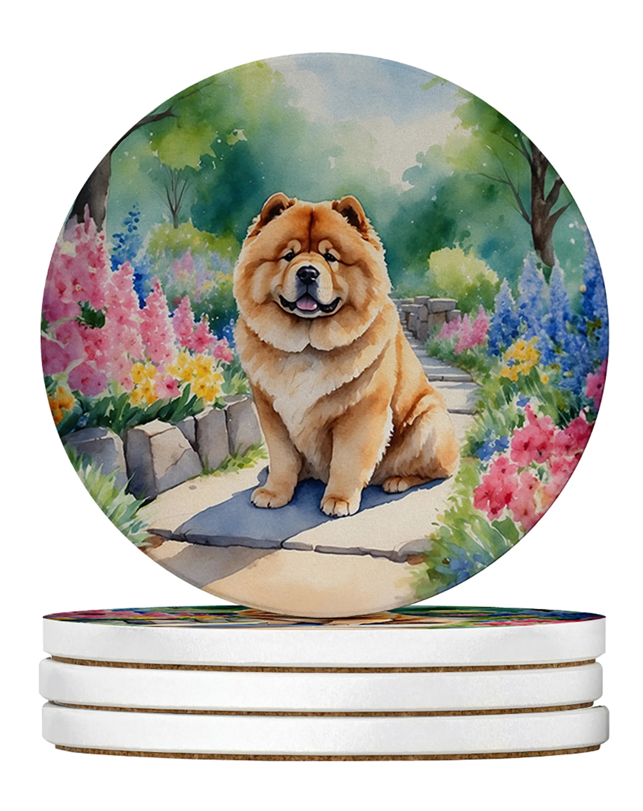 Spring Path Large Sandstone Coasters (Pack of 4)