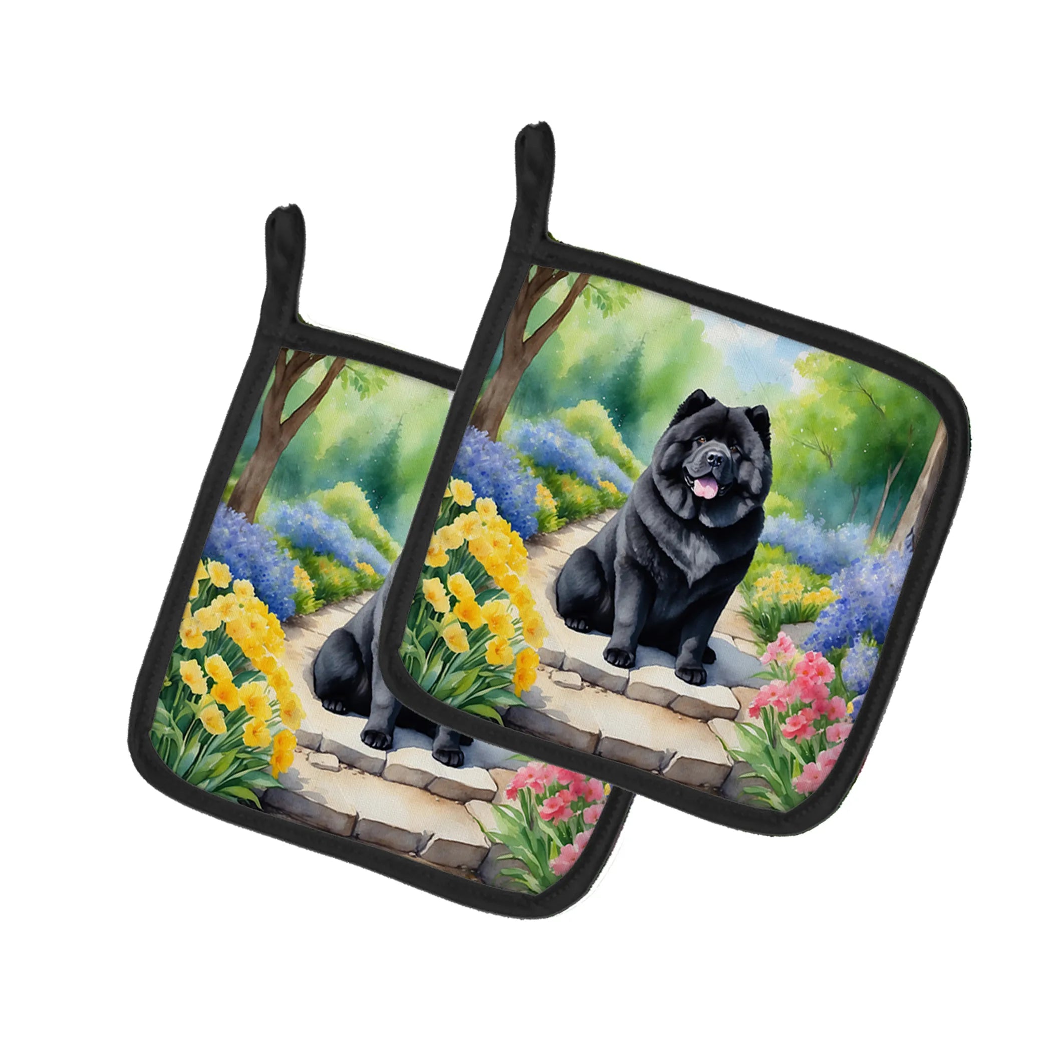 Spring Path Pair of Pot Holders - Size: 7.5HX7.5W | Pack Of: 1 | Collection name: Spring path