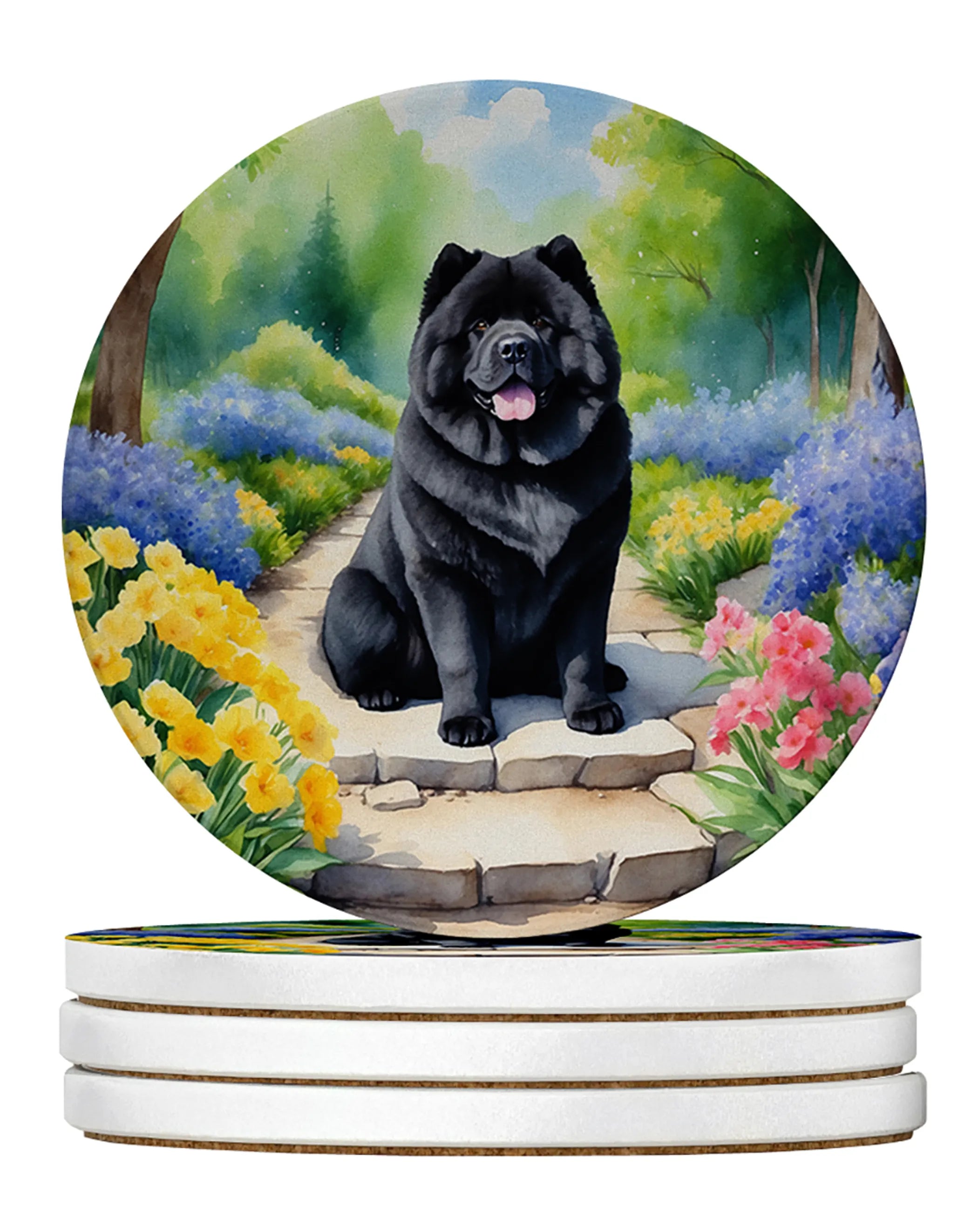 Spring Path Large Sandstone Coasters (Pack of 4)