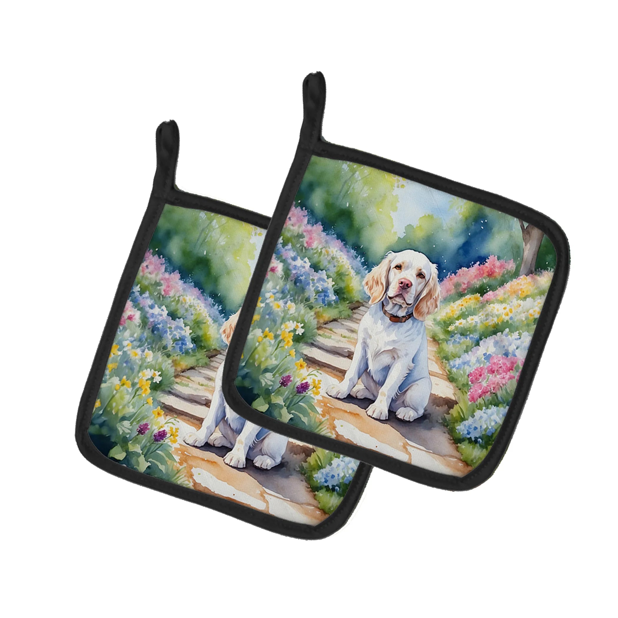 Spring Path Pair of Pot Holders - Size: 7.5HX7.5W | Pack Of: 1 | Collection name: Spring path