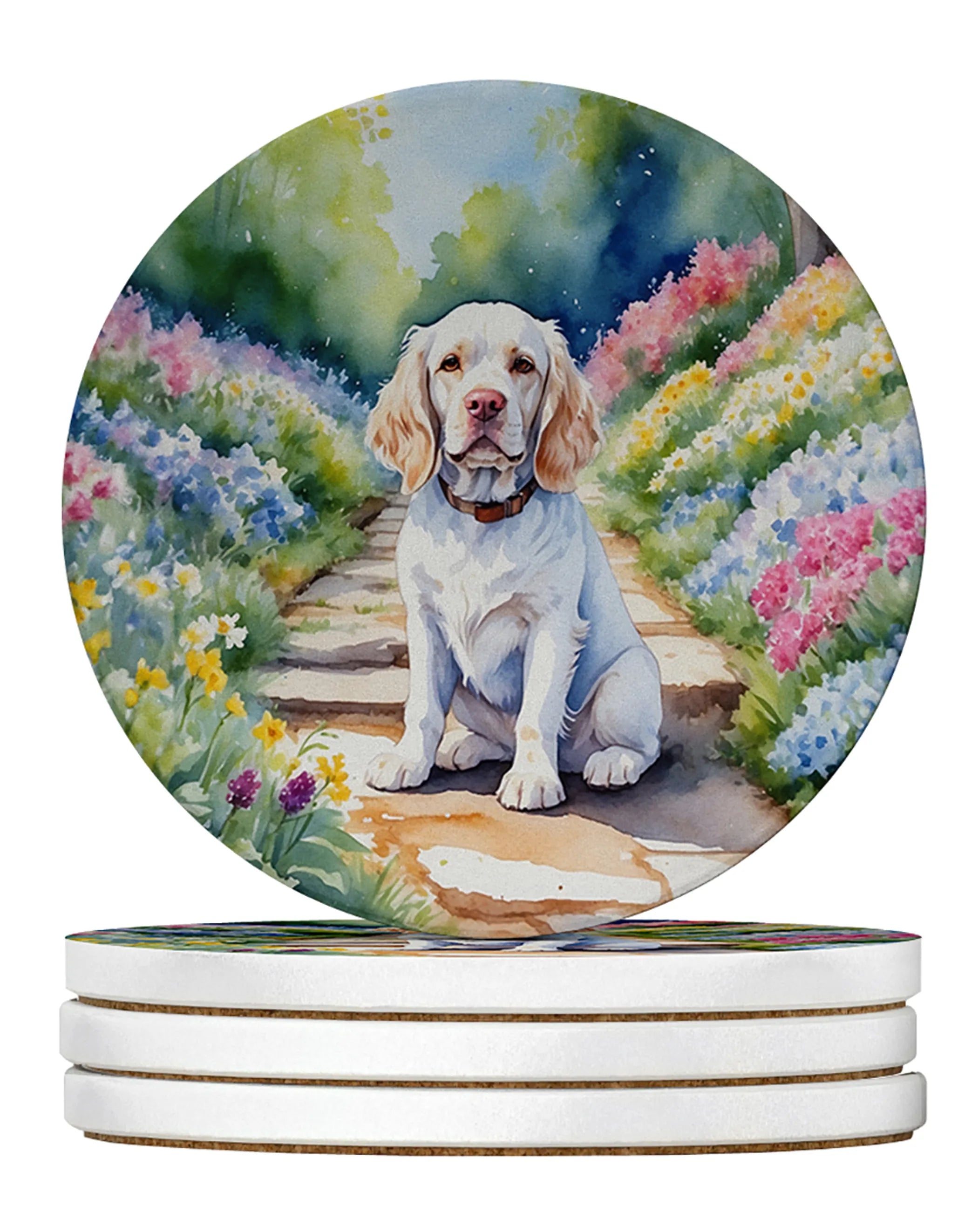 Spring Path Large Sandstone Coasters (Pack of 4)