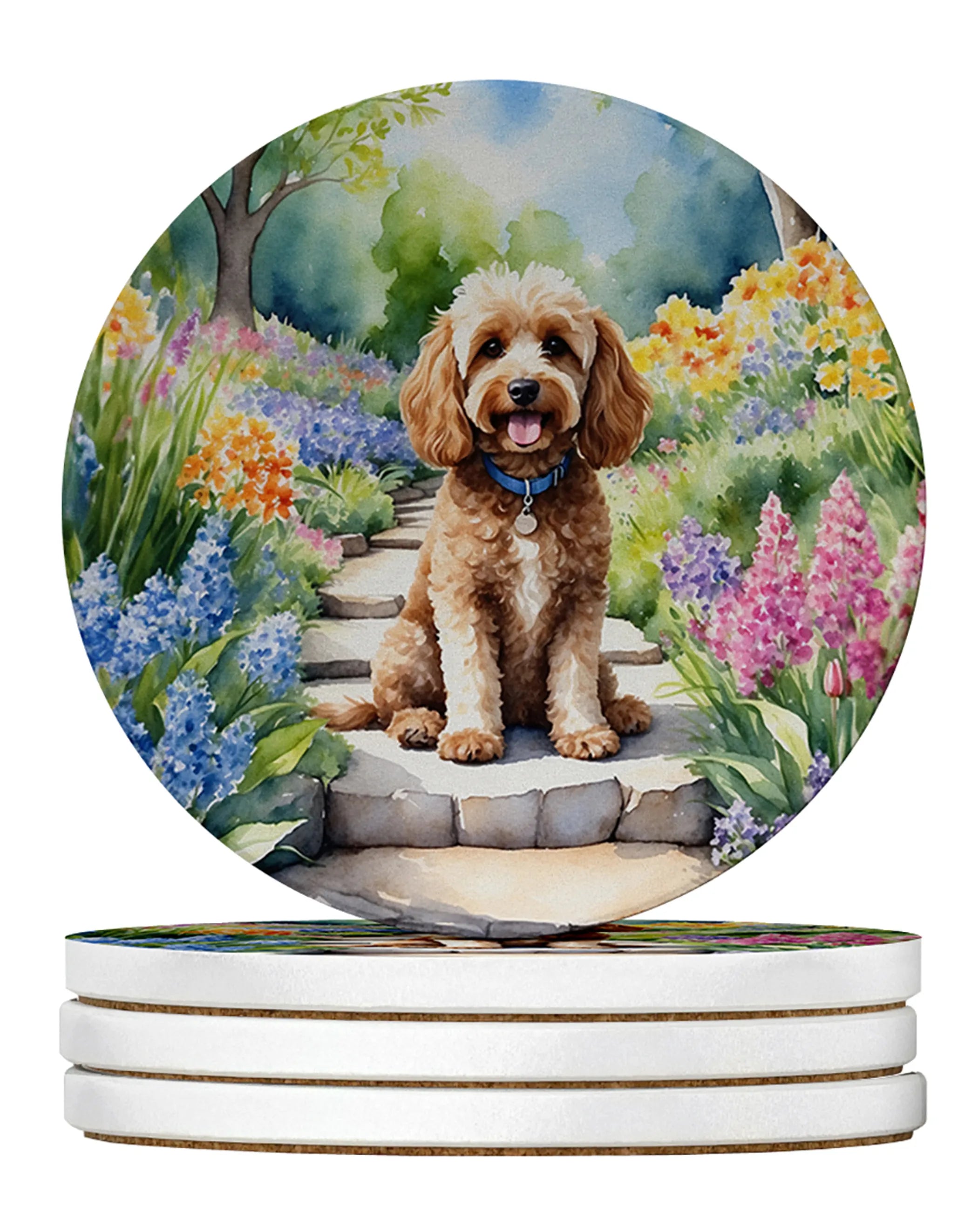 Spring Path Large Sandstone Coasters (Pack of 4)