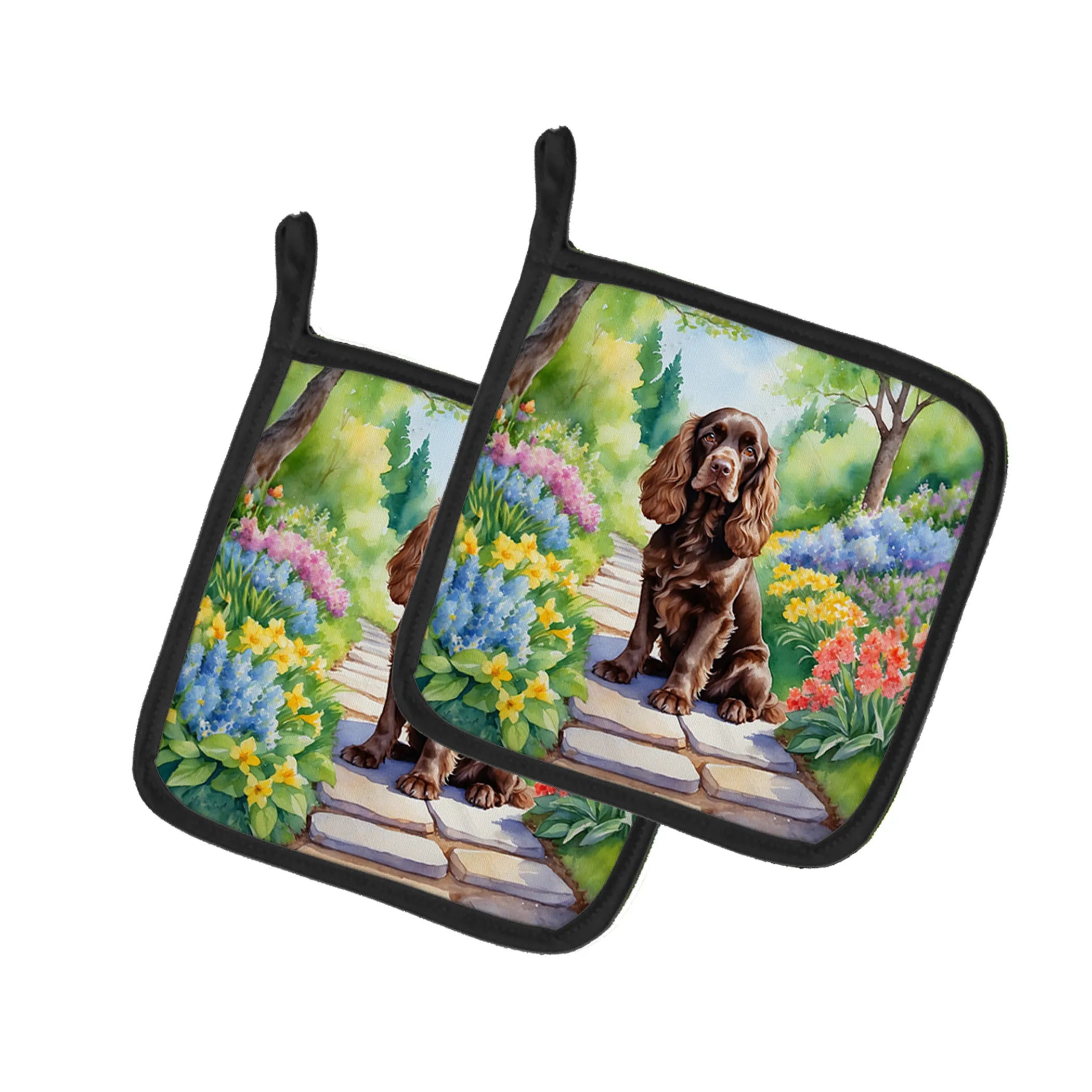 Spring Path Pair of Pot Holders - Size: 7.5HX7.5W | Pack Of: 1 | Collection name: Spring path