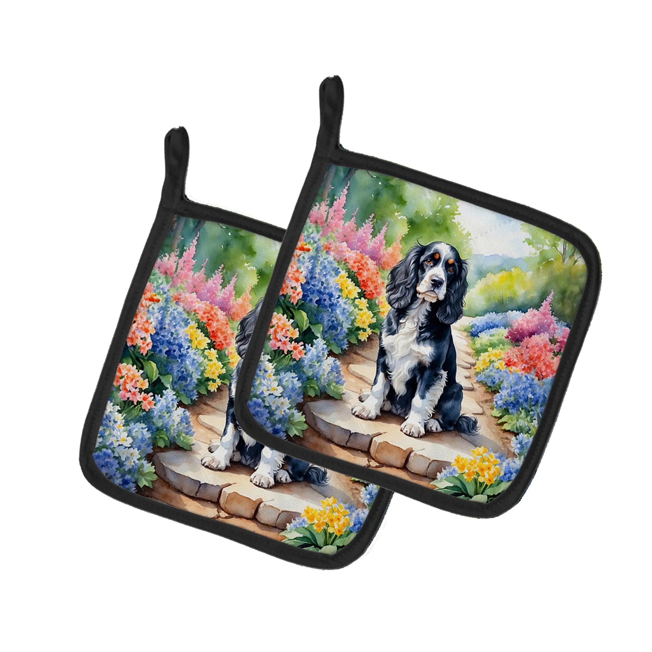 Spring Path Pair of Pot Holders - Size: 7.5HX7.5W | Pack Of: 1 | Collection name: Spring path