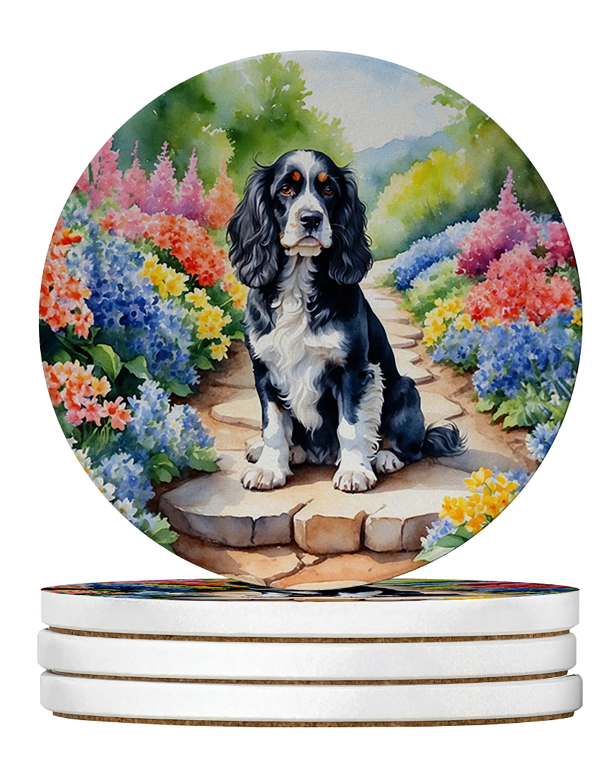 Spring Path Large Sandstone Coasters (Pack of 4)