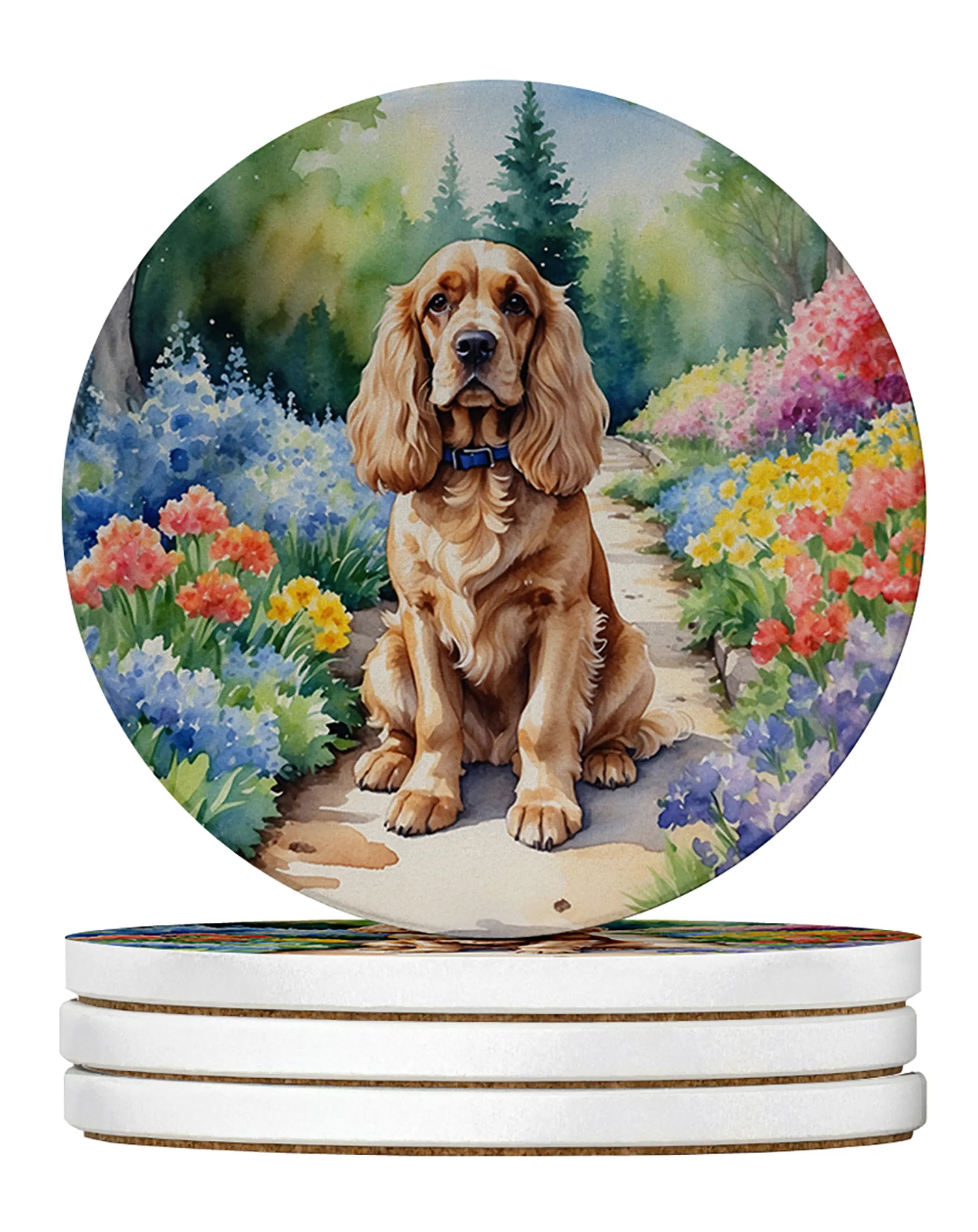 Spring Path Large Sandstone Coasters (Pack of 4)