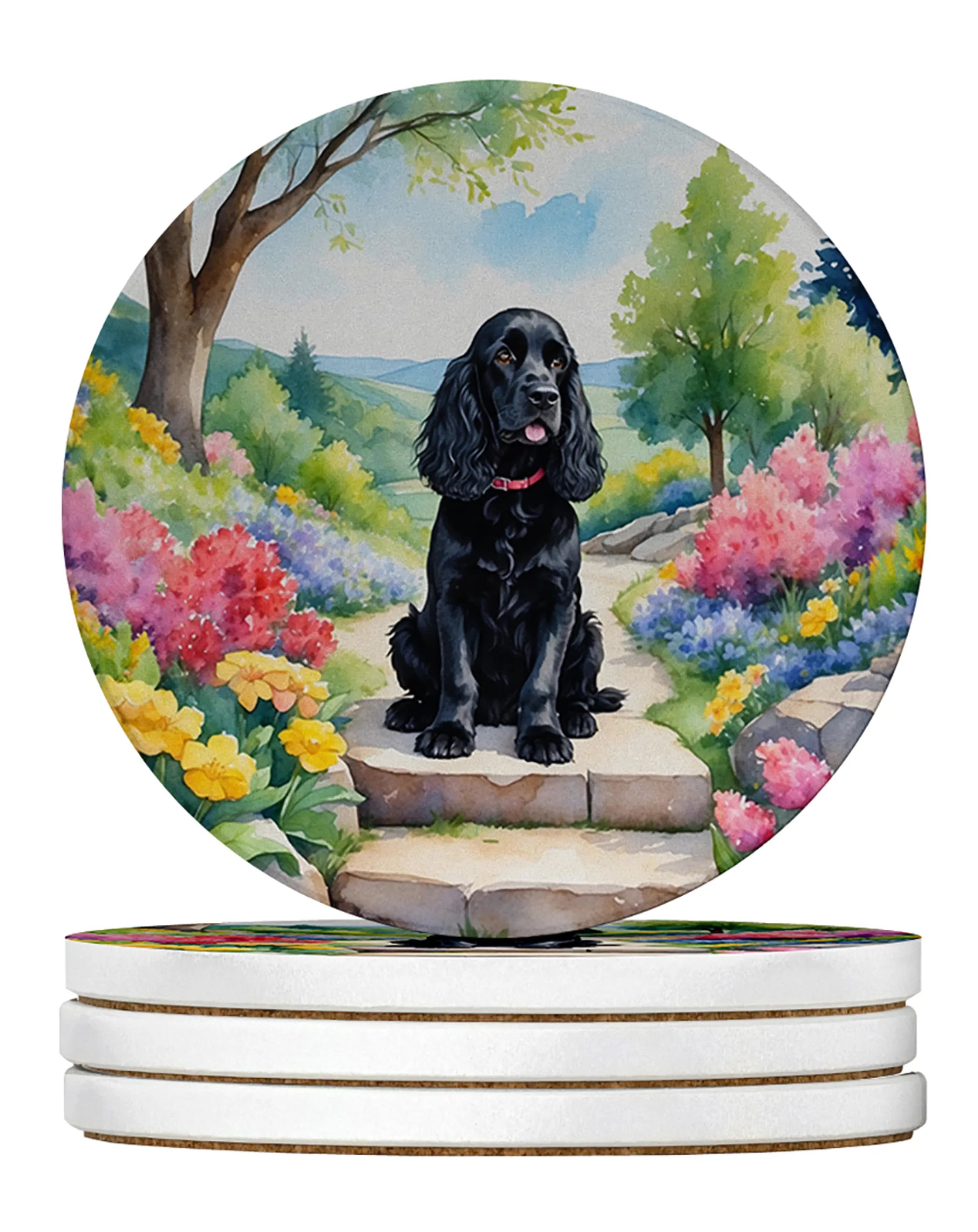 Spring Path Large Sandstone Coasters (Pack of 4)