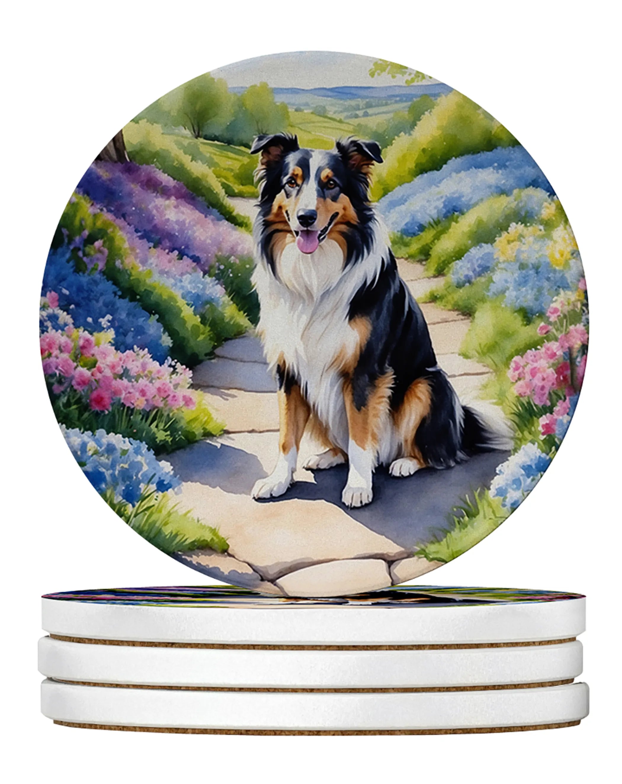 Spring Path Large Sandstone Coasters (Pack of 4)