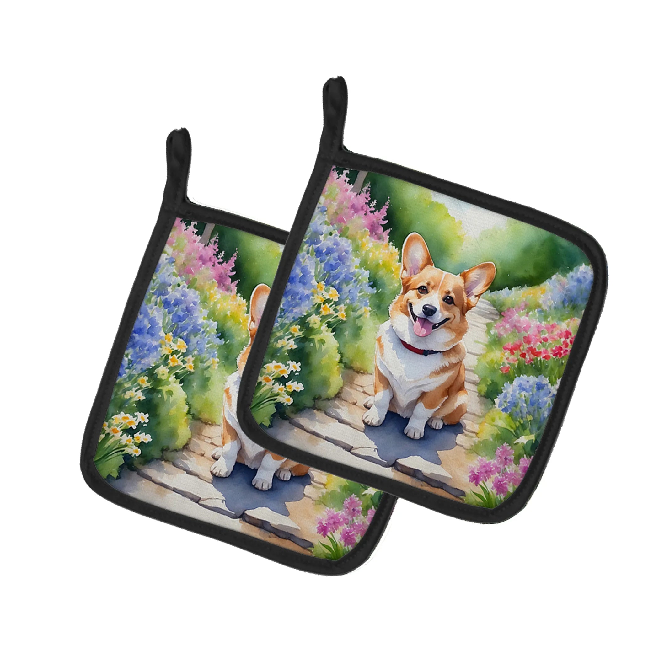 Spring Path Pair of Pot Holders - Size: 7.5HX7.5W | Pack Of: 1 | Collection name: Spring path