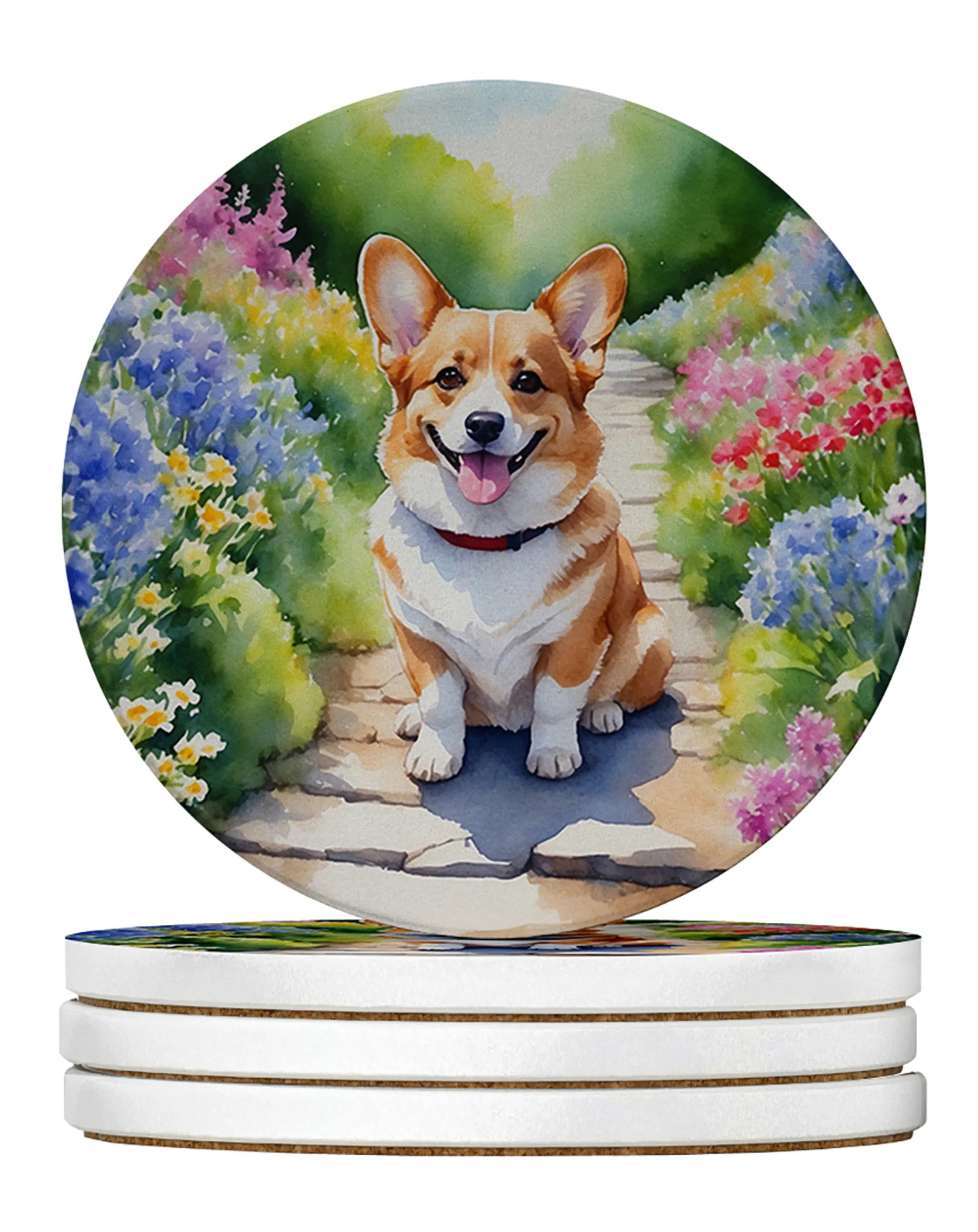Spring Path Large Sandstone Coasters (Pack of 4)