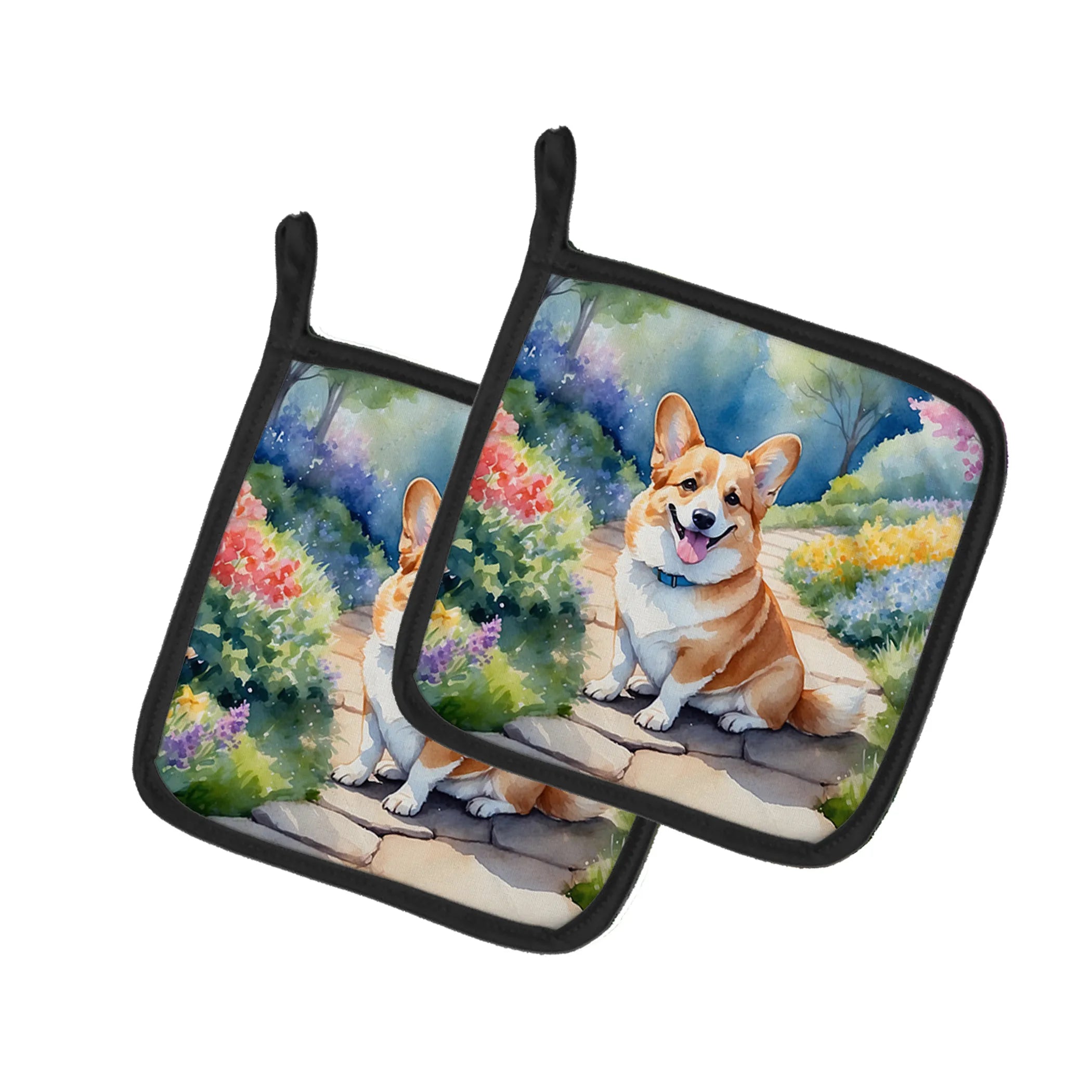 Spring Path Pair of Pot Holders - Size: 7.5HX7.5W | Pack Of: 1 | Collection name: Spring path