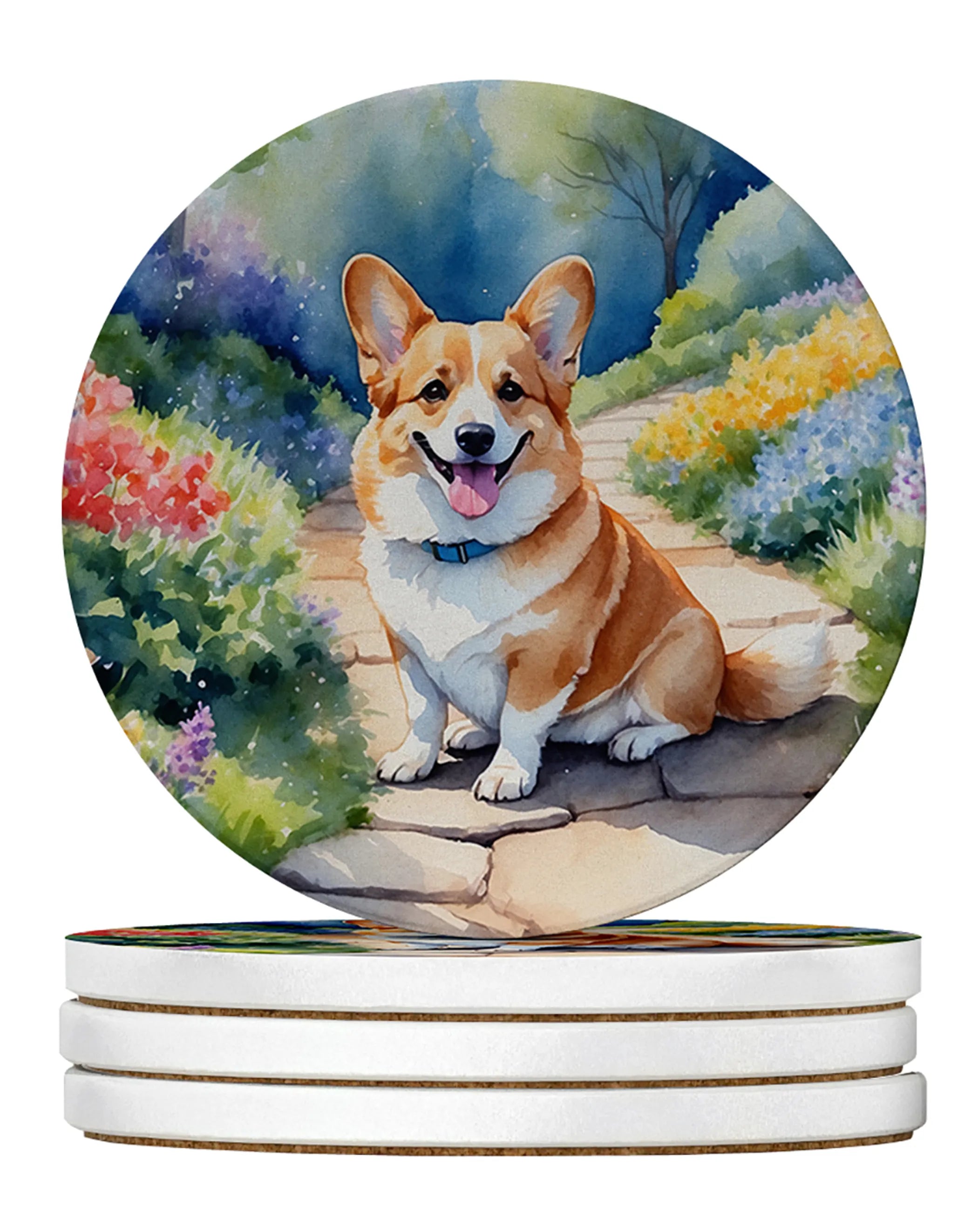 Spring Path Large Sandstone Coasters (Pack of 4)