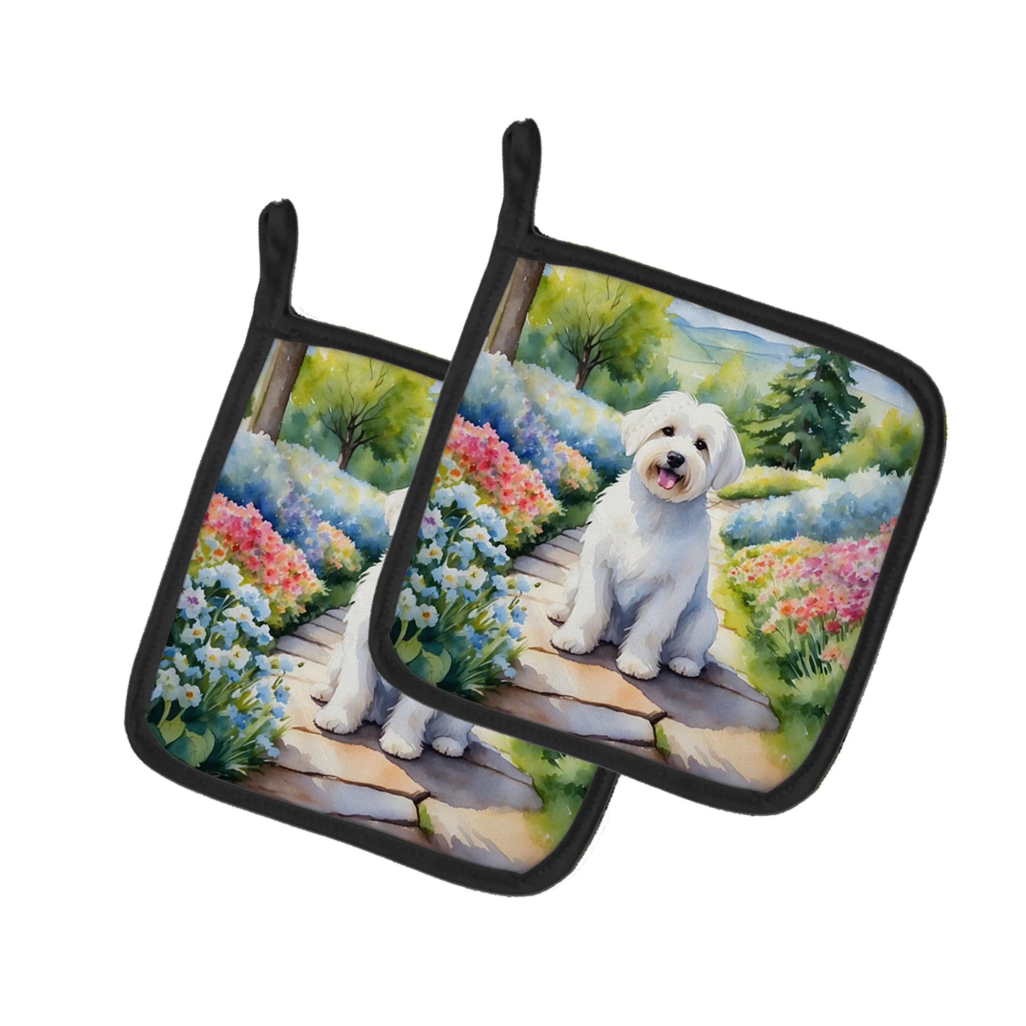 Spring Path Pair of Pot Holders - Size: 7.5HX7.5W | Pack Of: 1 | Collection name: Spring path