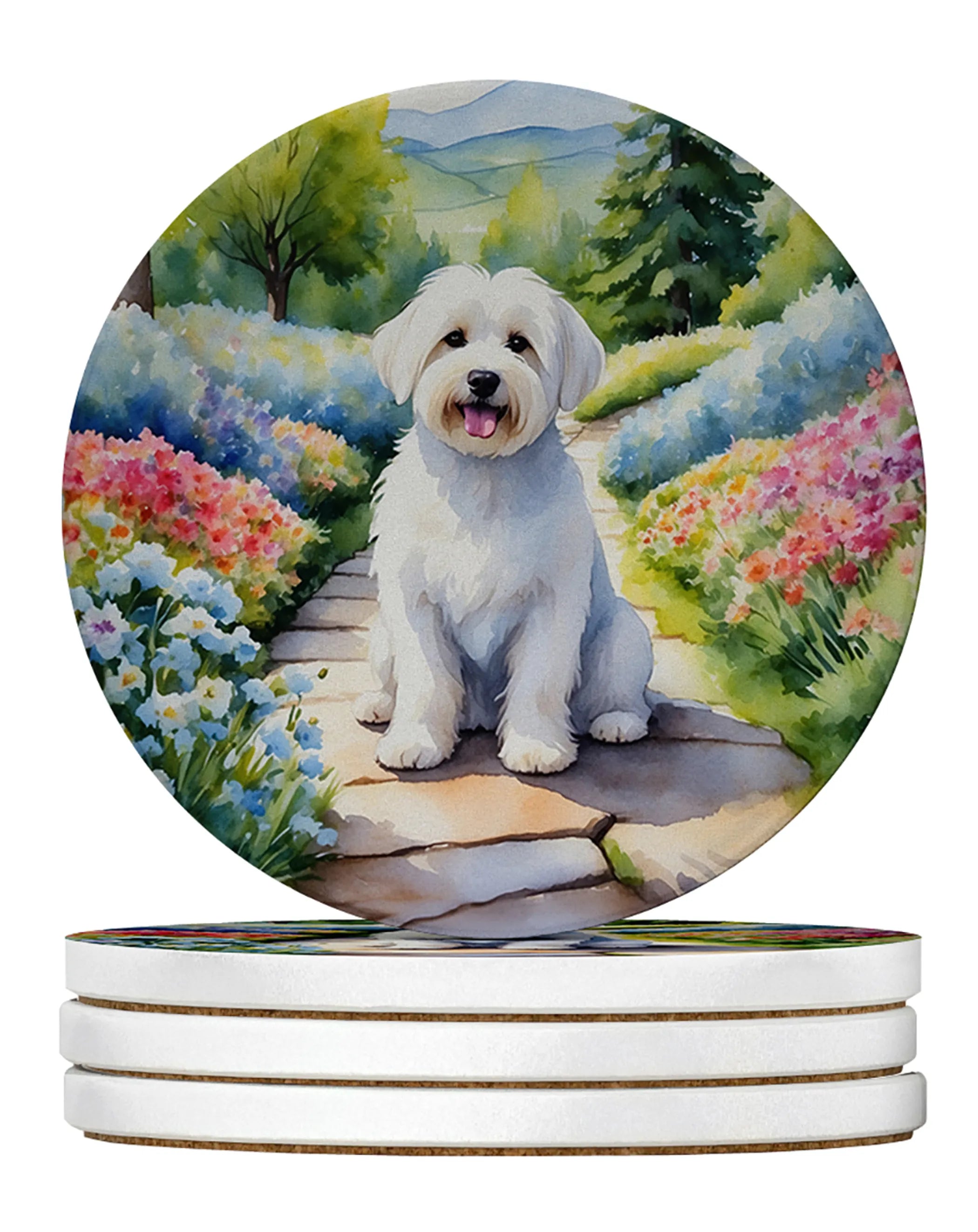 Spring Path Large Sandstone Coasters (Pack of 4)