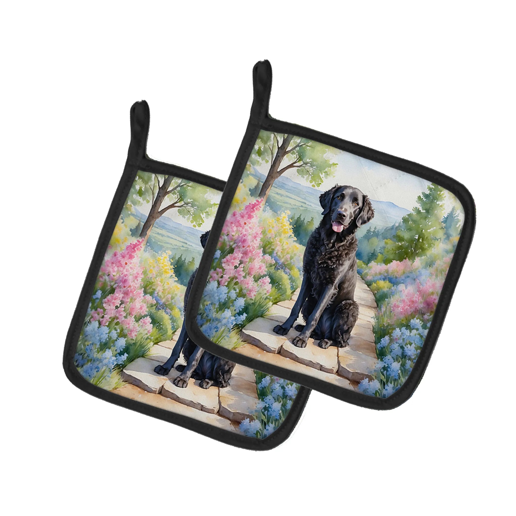 Spring Path Pair of Pot Holders - Size: 7.5HX7.5W | Pack Of: 1 | Collection name: Spring path