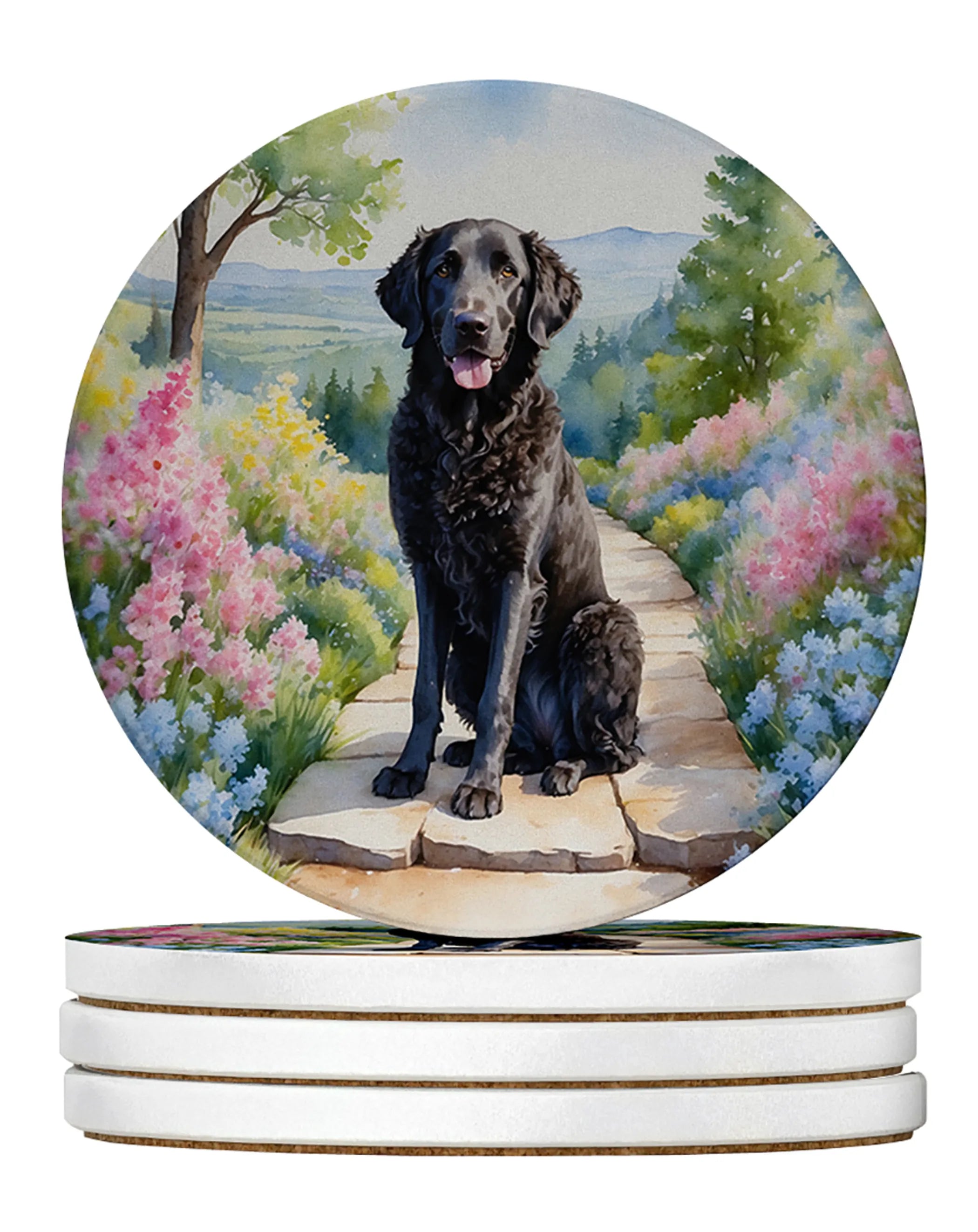 Spring Path Large Sandstone Coasters (Pack of 4)