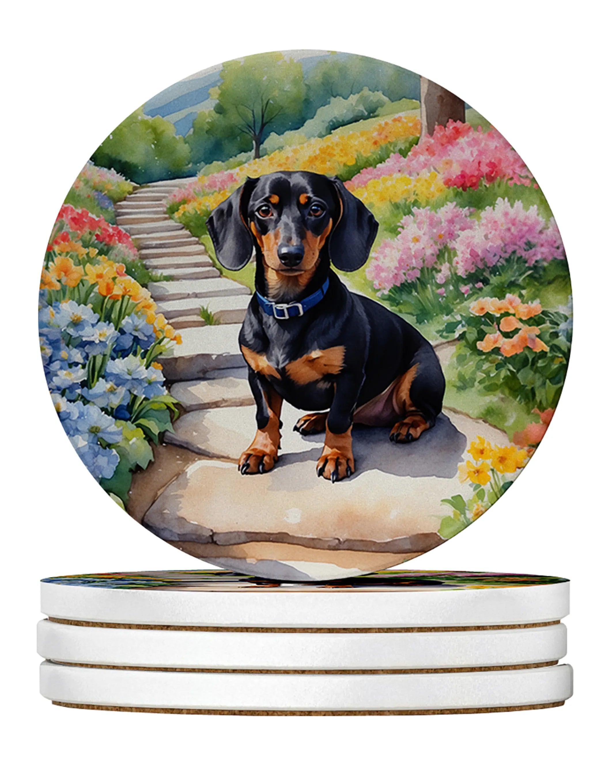 Spring Path Large Sandstone Coasters (Pack of 4)