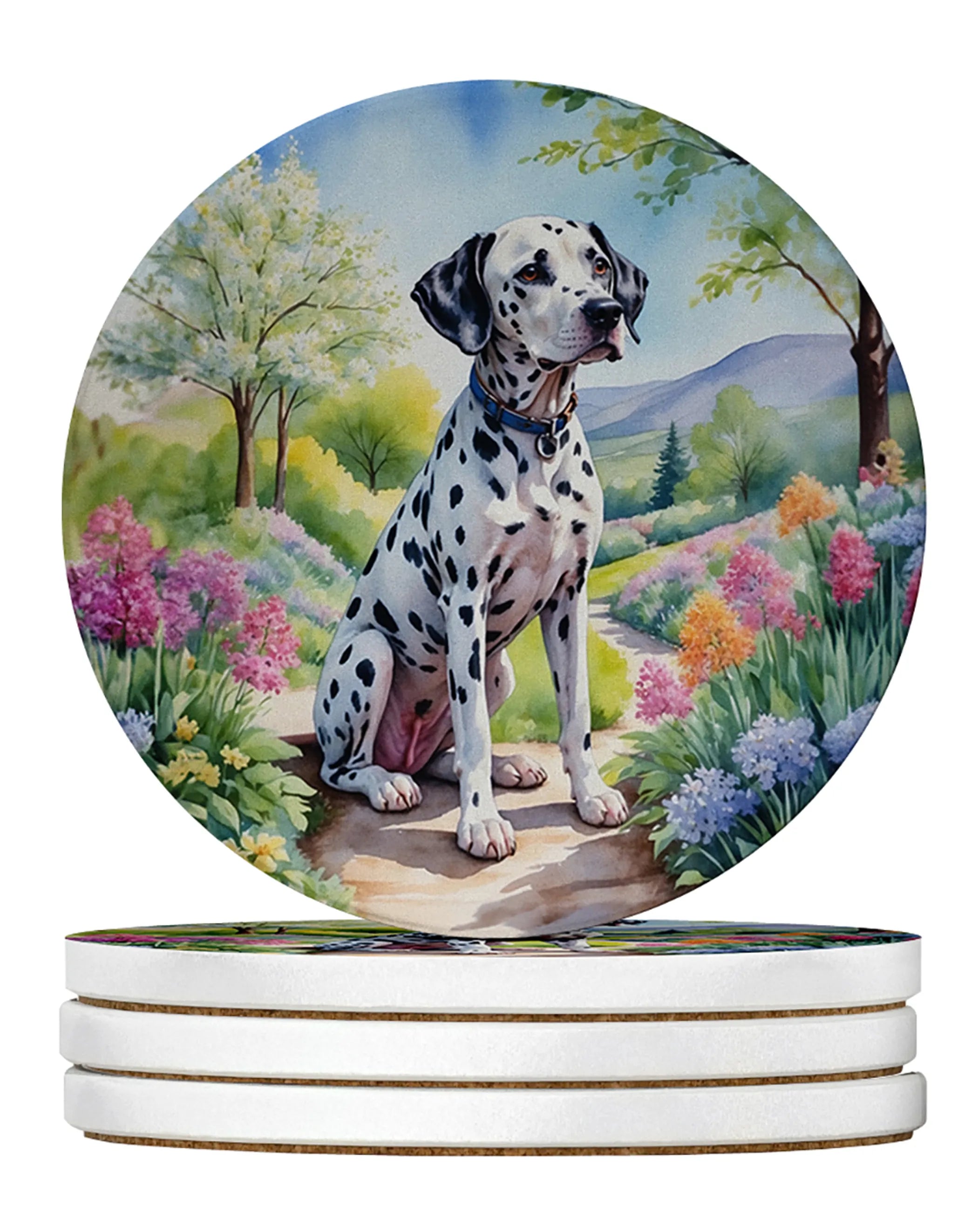 Spring Path Large Sandstone Coasters (Pack of 4)